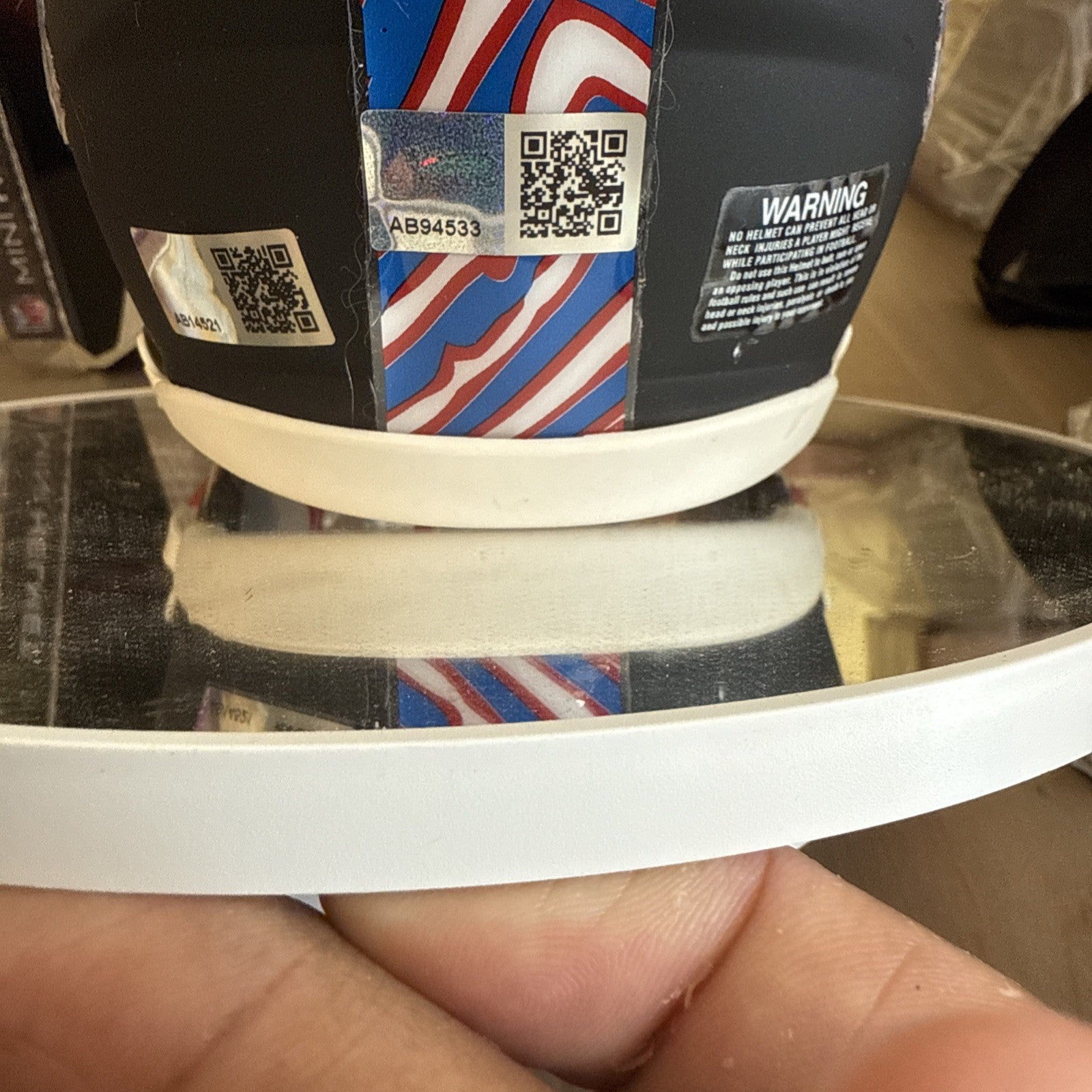 Fred Jackson/Ray Davis “ZUBAZ”Custom Signed Buffalo Bills Mini Helmet TSE Cert2