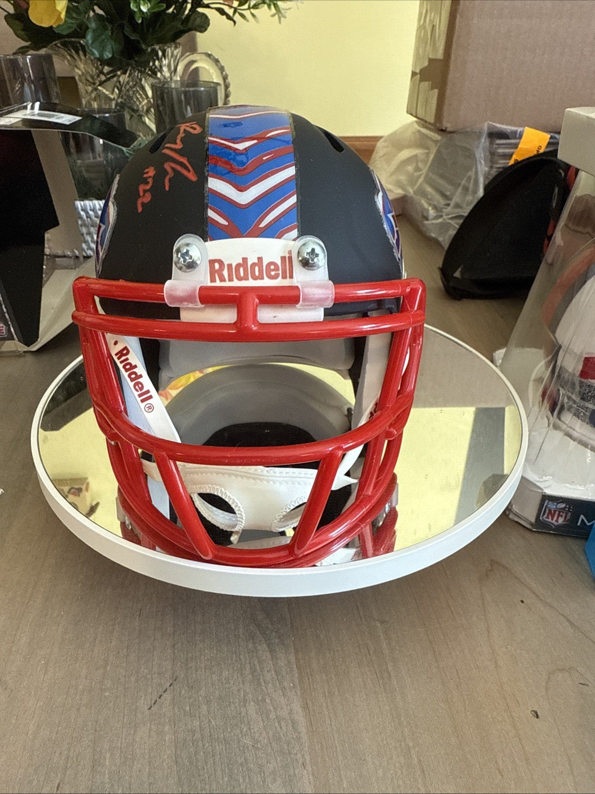 Fred Jackson/Ray Davis “ZUBAZ”Custom Signed Buffalo Bills Mini Helmet TSE Cert5