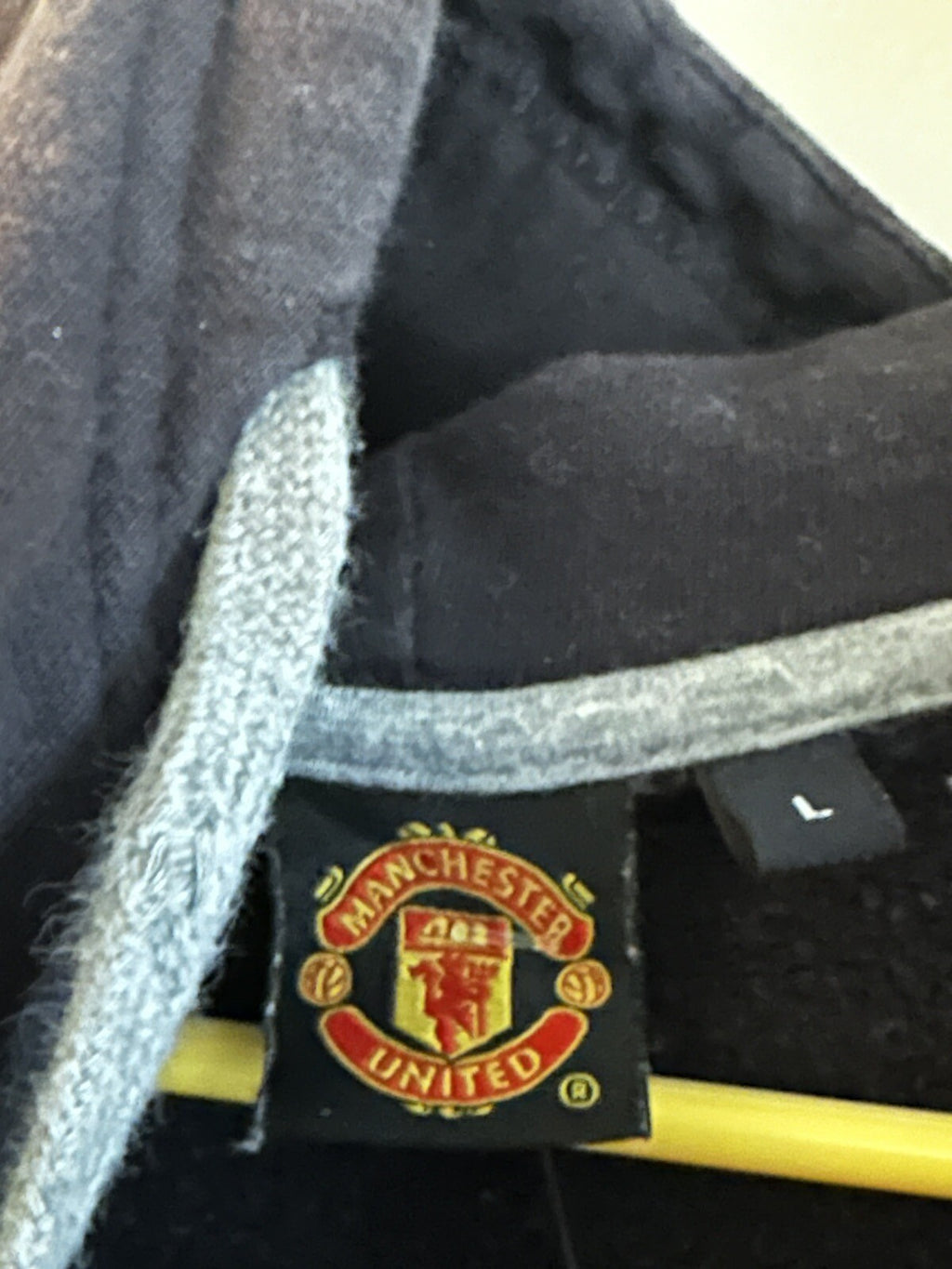 Manchester United 3-Stripes Track Jacket, Gray/White and Black SZ LARGE BG 5873