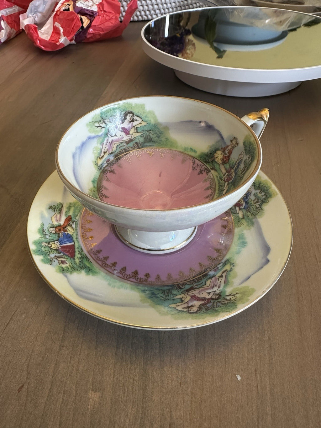 Del Mar Hand Painted Cup And  Saucer - 24K Gold Trim JAPAN0