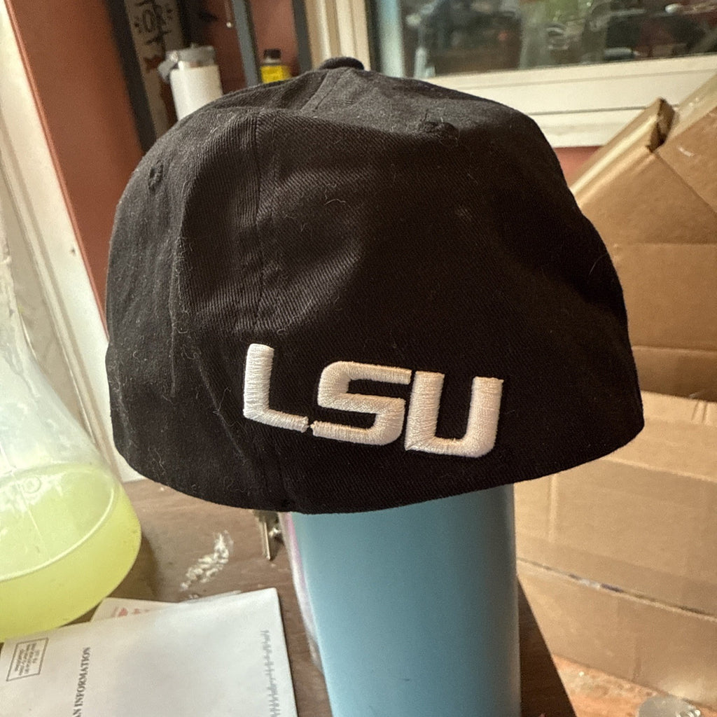 LSU Tigers Zephyr Black Stretch Hat Cap Size Lg/XLg BIN 61