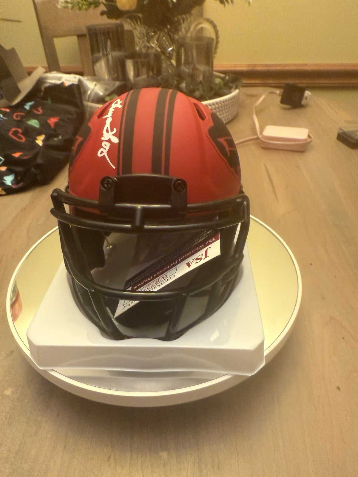 Reed/Thomas/Reich Autographed Buffalo Bills Rave Speed Mini Helmet- JSA/TSE COA5