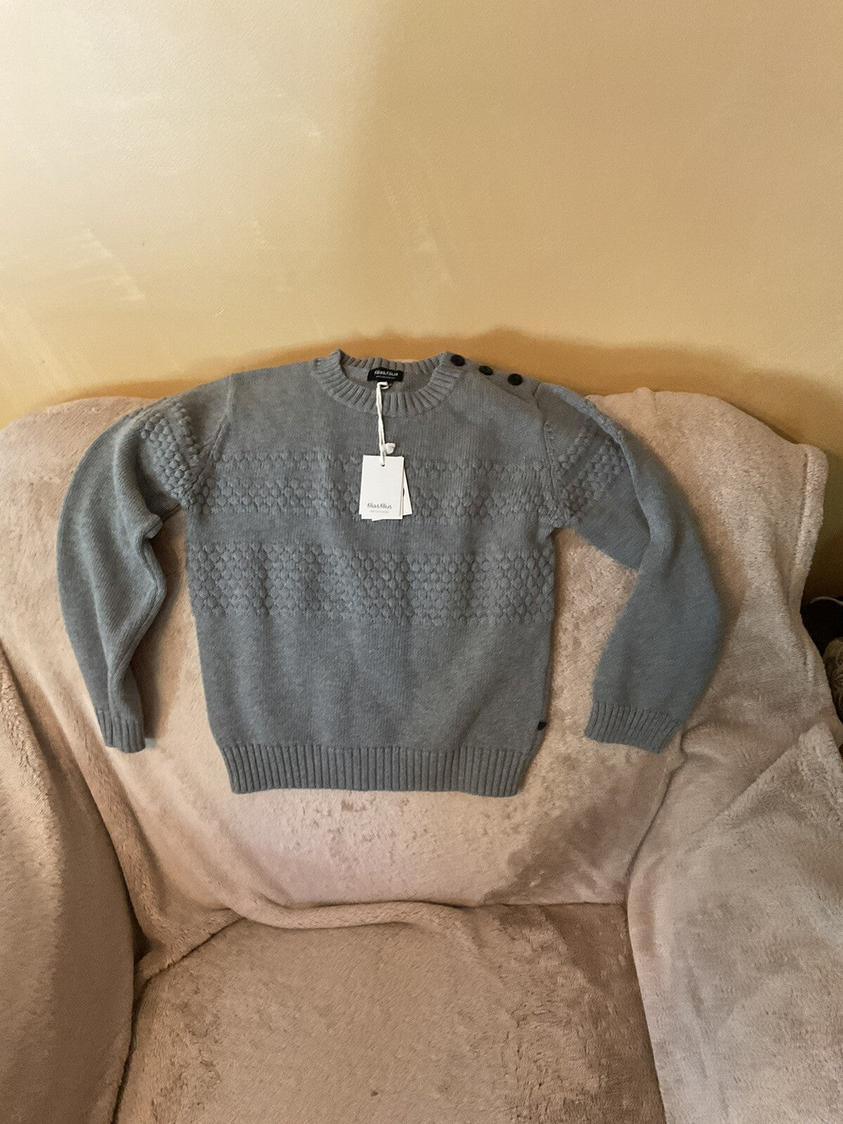 Filia& Filius Boys Gray Knit Sweater Size 7/8 Two Are Available TUB 30