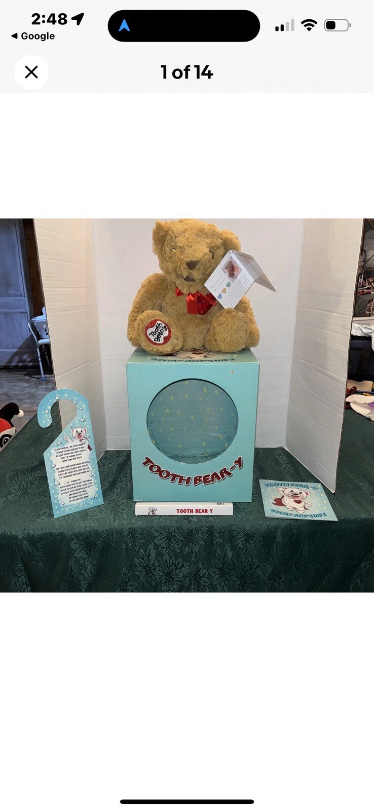 TOOTH BEAR-Y TOOTHBRUSH STORY BOOK & KEEPSAKE TOOTH FAIRY TEDDY BEAR PLUSH4