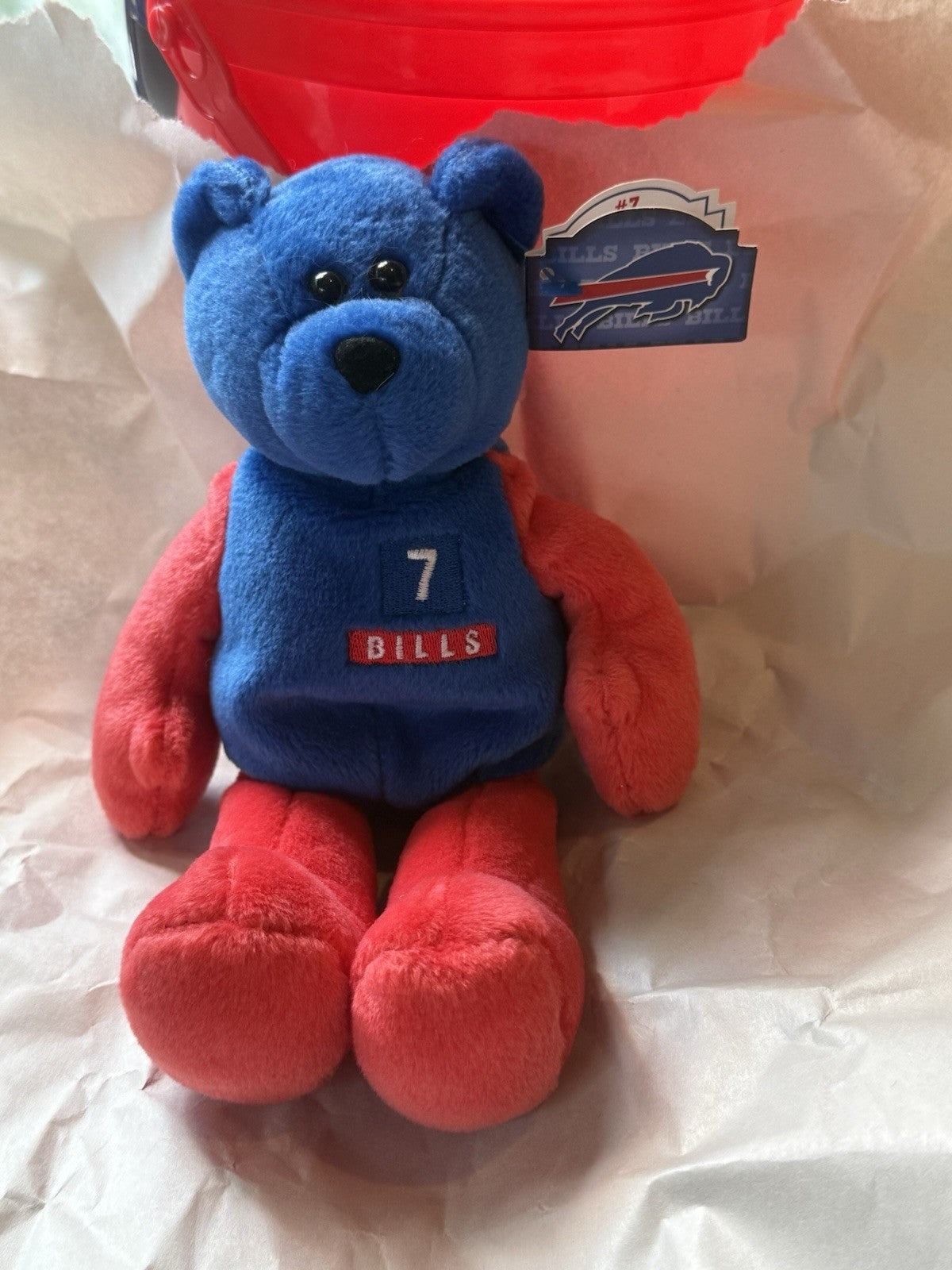 VTG  NFL Buffalo Bills Doug Flutie #7 Limited Treasures Bear 1999 Plush BIN 992