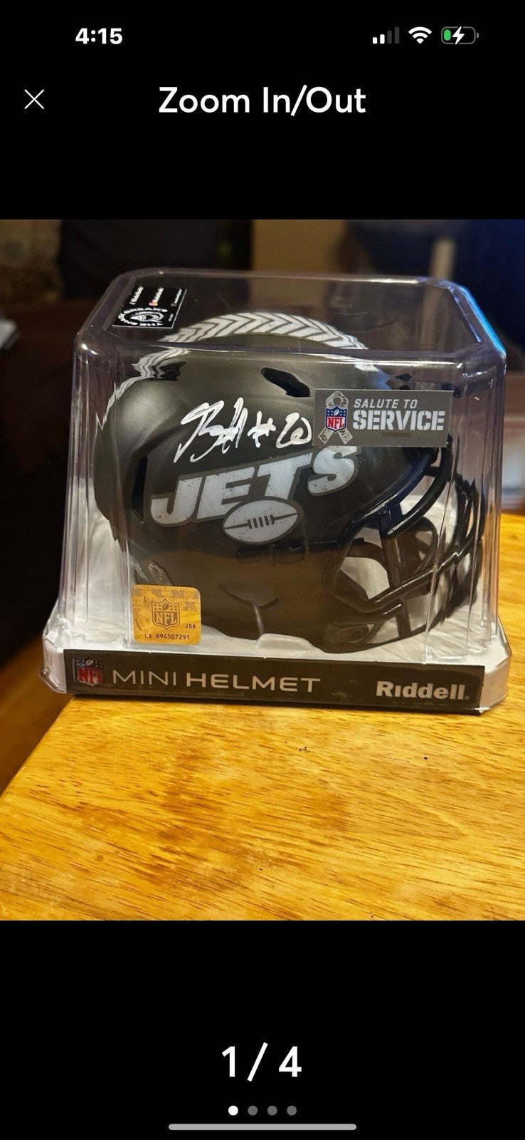 New York Jets Breece Hall RB autographed STS Mini Helmet Fanatics authentication0