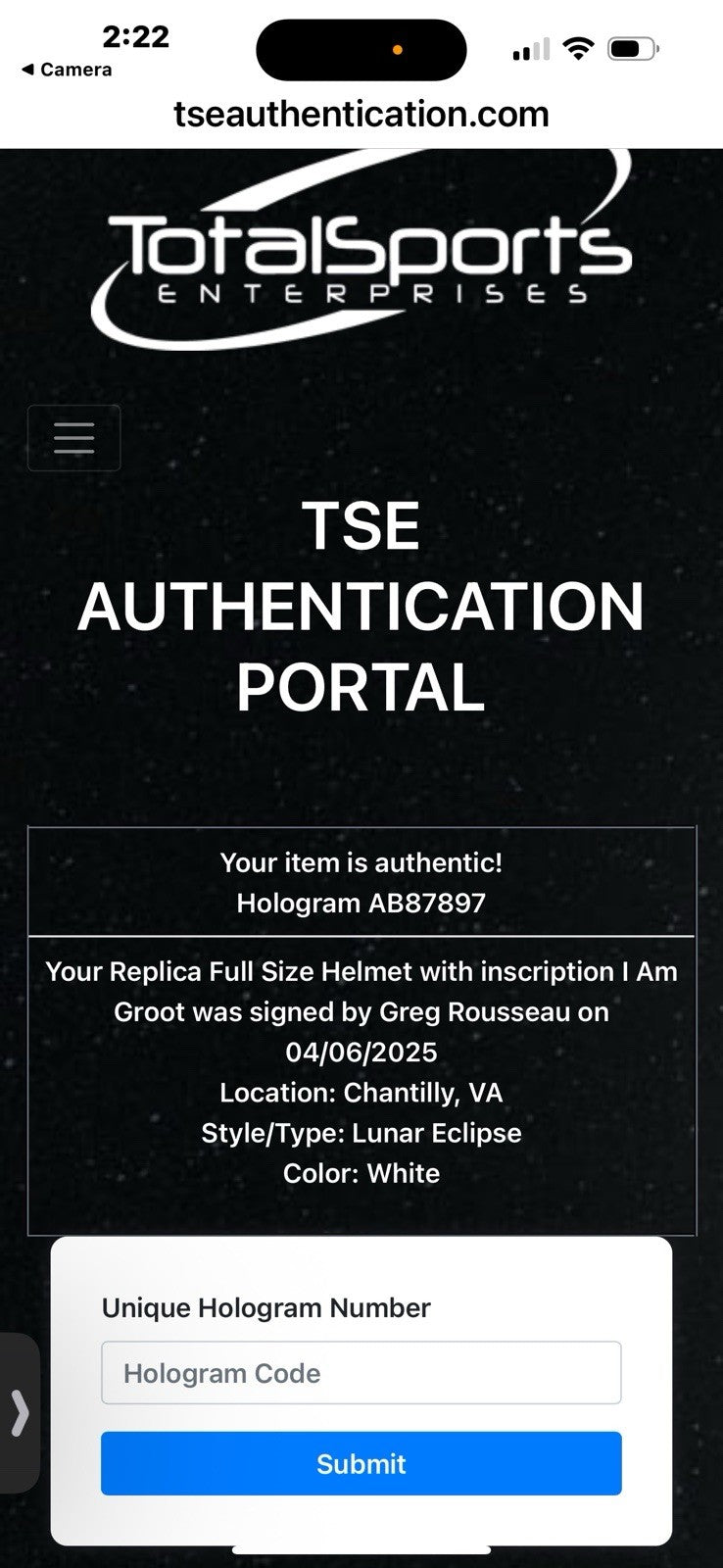 BUFFALO BILLS GREG ROUSSEAU SIGNED Lunar Eclipse F/S  REP HELMET Inscription COA4