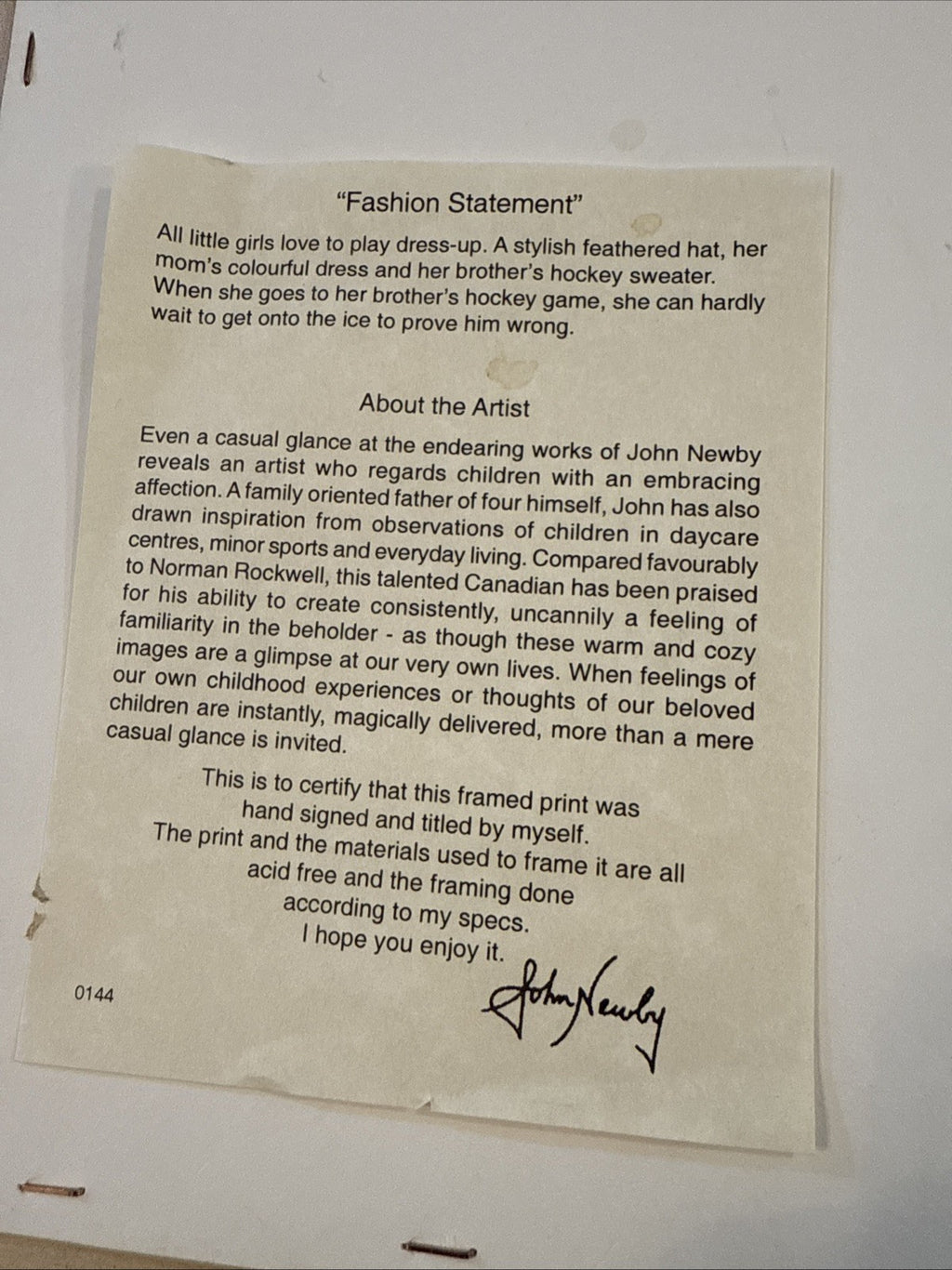 John Newby Print “Fashion Statement"  Dressing In Mirror Framed Signed BIN 232