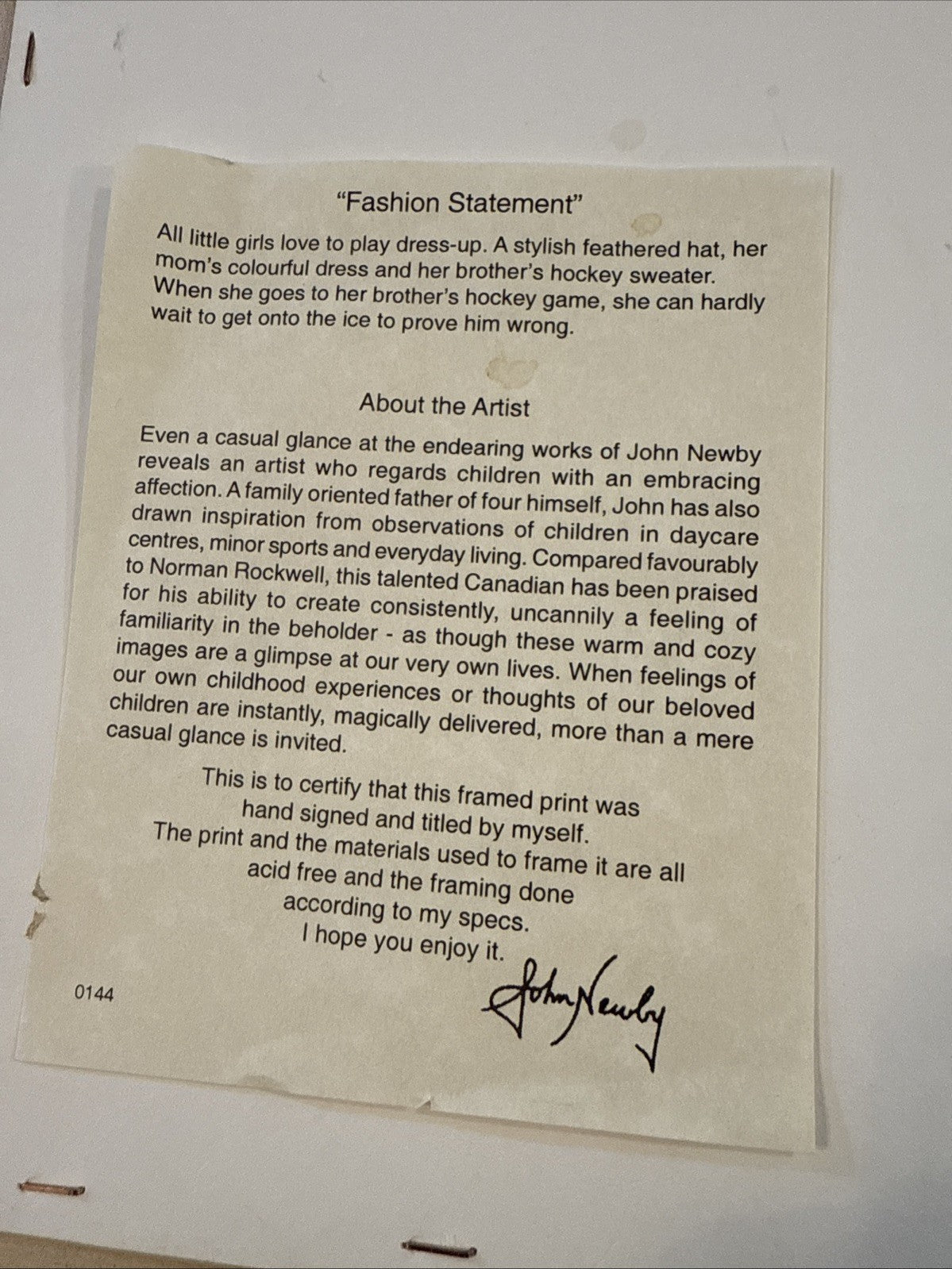 John Newby Print “Fashion Statement"  Dressing In Mirror Framed Signed BIN 232