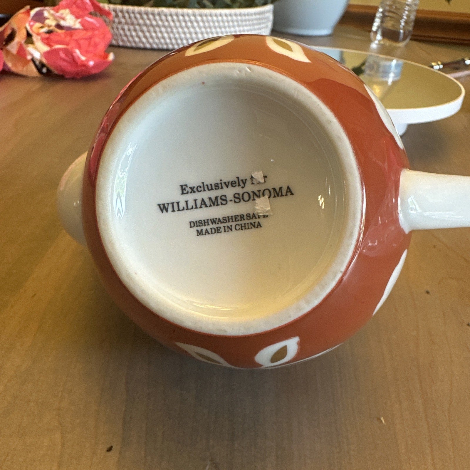 New WS Williams Sonoma Thai Imari Gold Trim Floral Deer Teapot. CHN 483