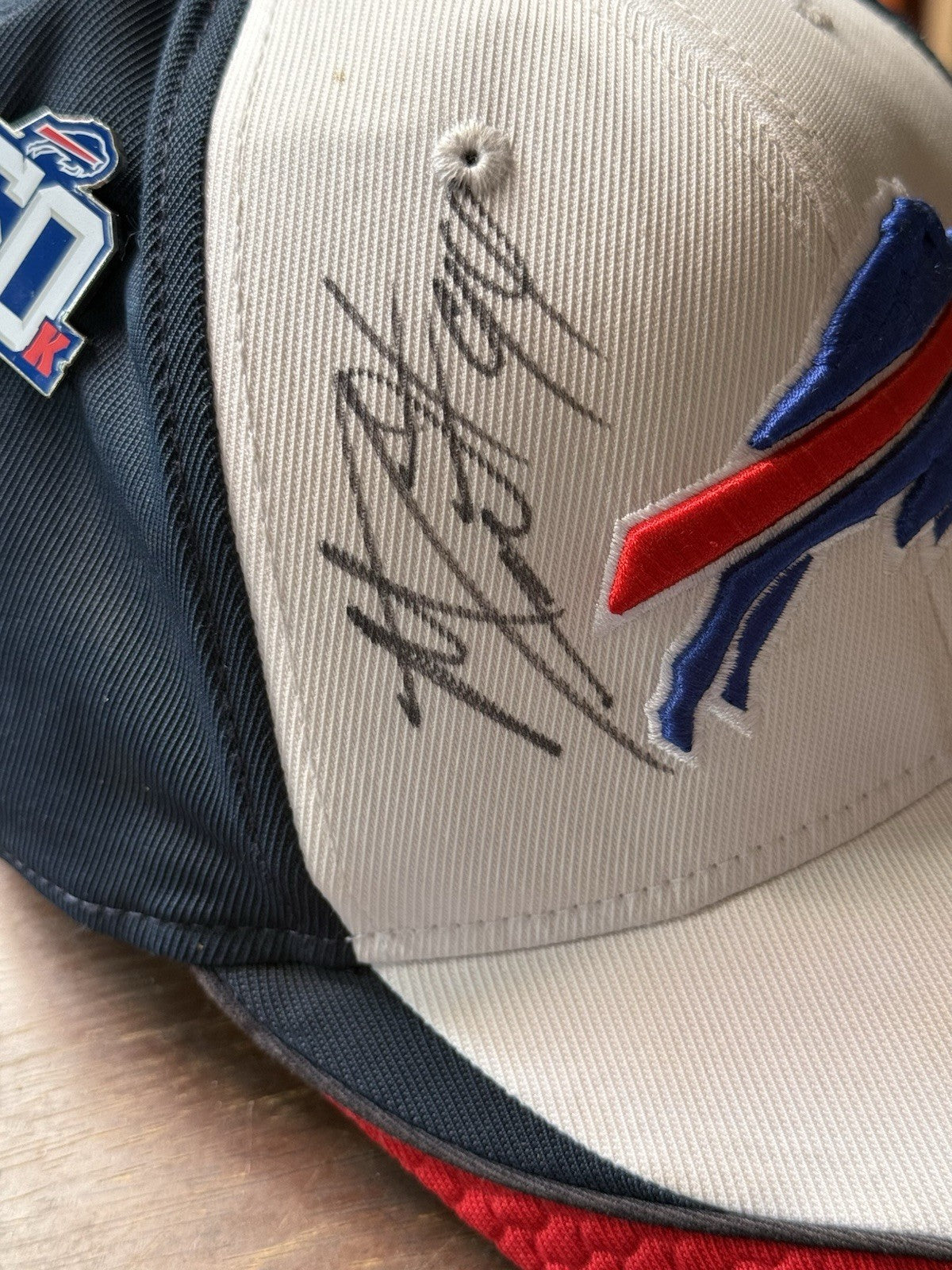 Buffalo Bills Signed Hat Plus 2008, 2009 Season Pass, and 60th Pins -size L/XL1