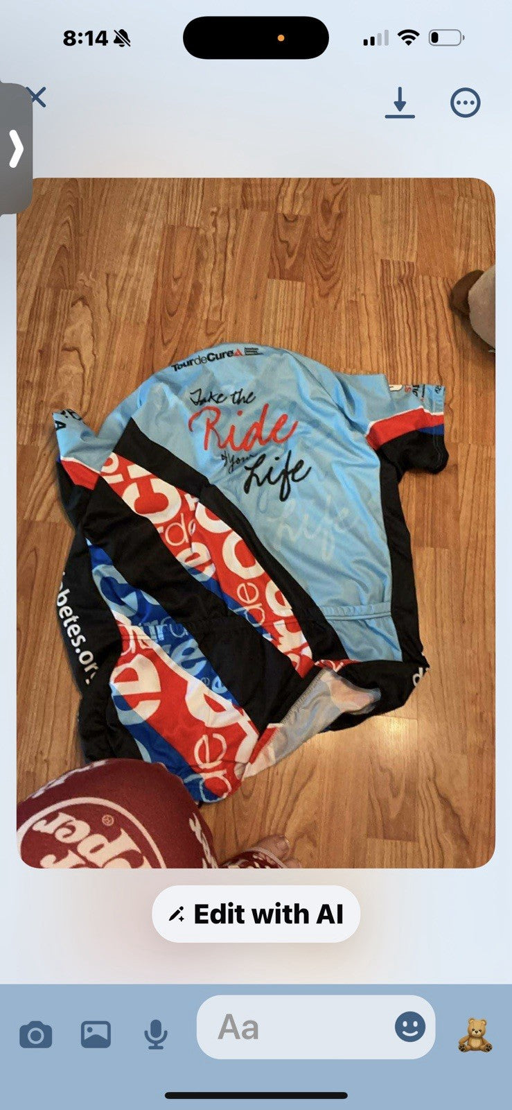 Primal Cycling Jersey Mens XL Tour de Cure Blue Full Zip Riding Biking BIN 31