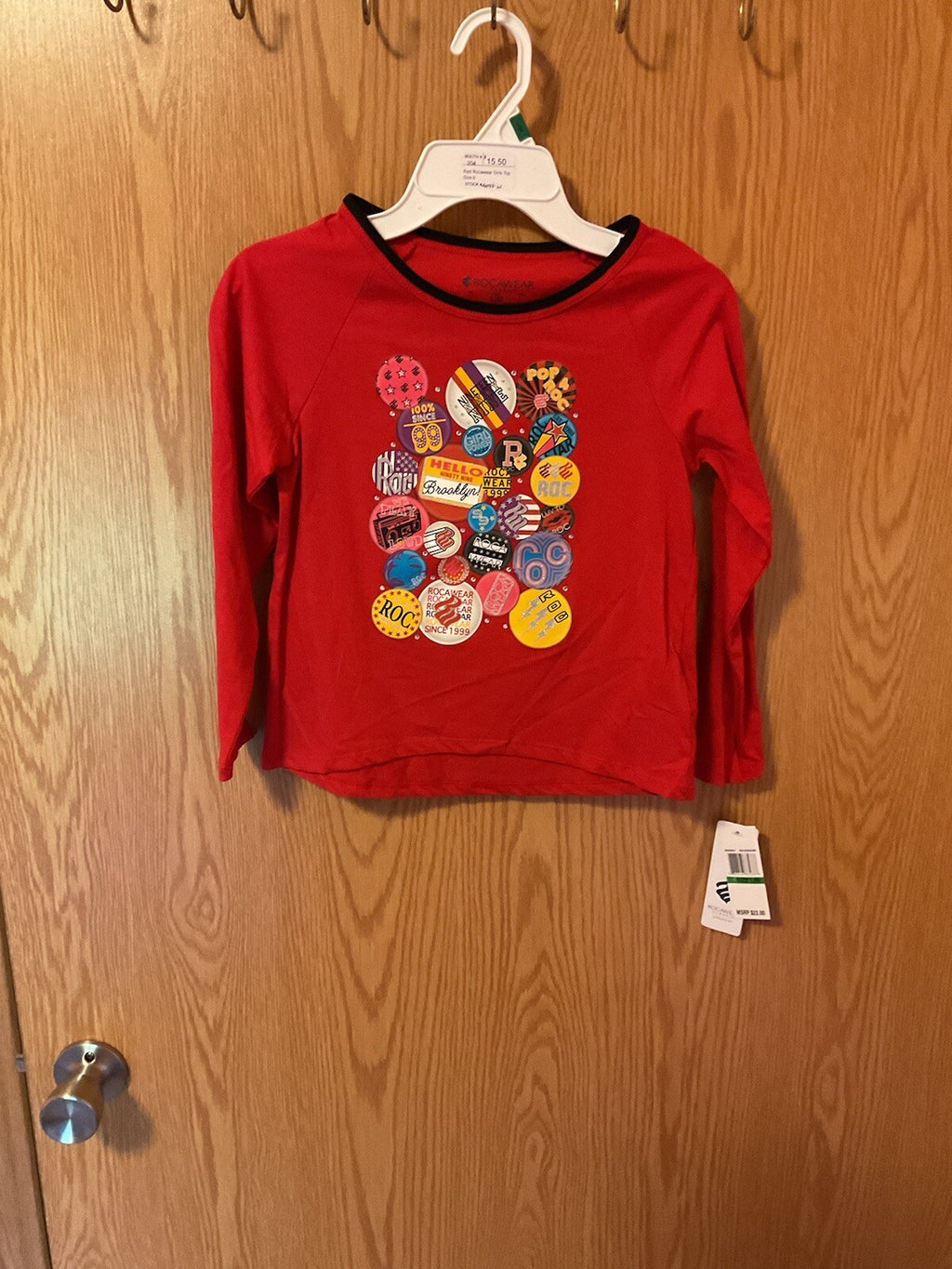 Rocawear Red Long Sleeve Unisex Shirt Size 6 L  Rocawear Logo 2 Available BIN 60