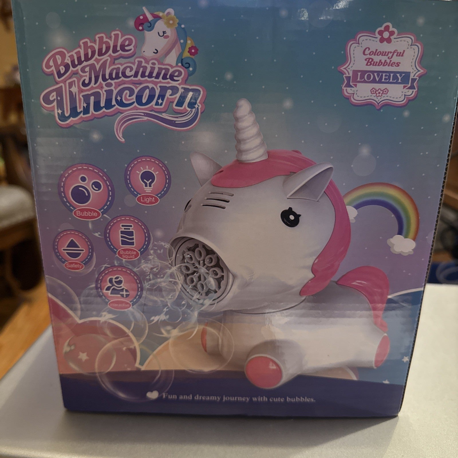 Unicorn Bubble Machine Blower Kids Toy TUB 32