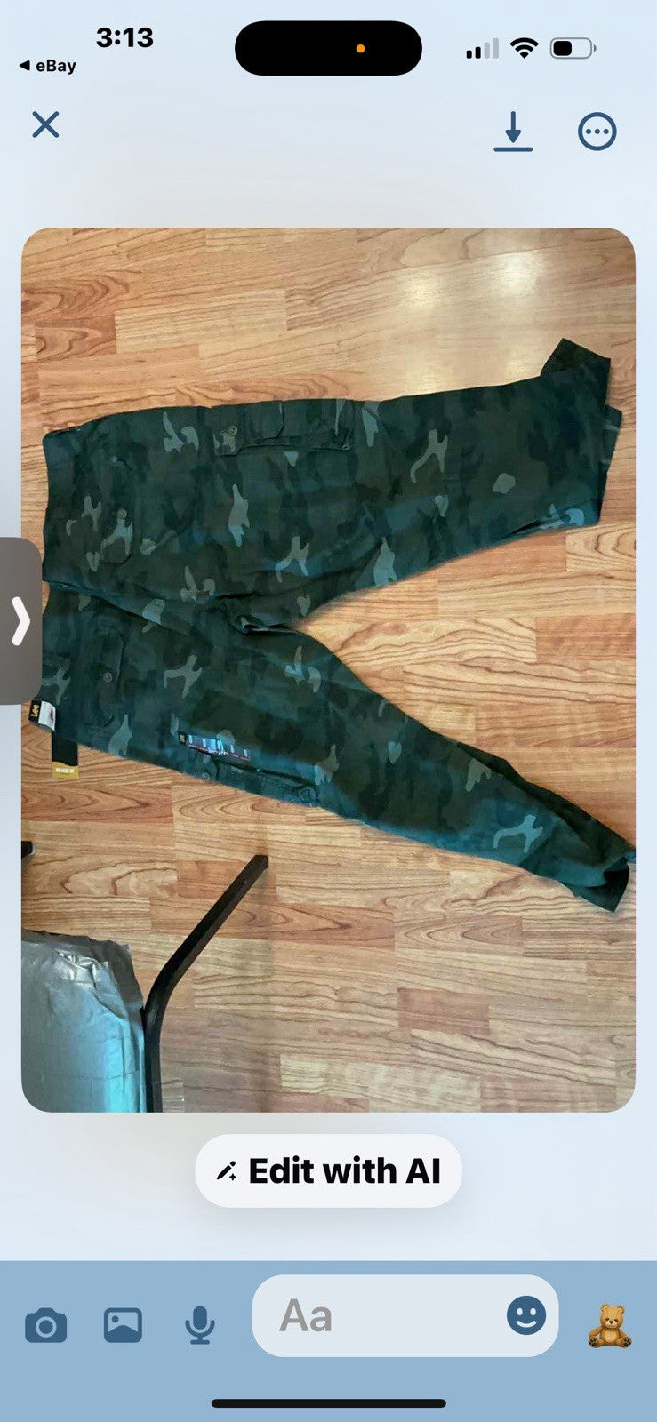 Lee Cargo Pants Mens 42x30 Camo Straight Leg Relaxed Fit Green BIN 30