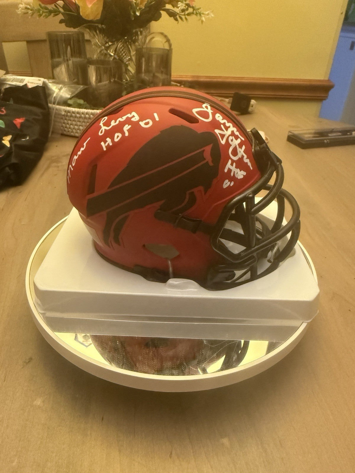 Reed/Thomas/Reich Autographed Buffalo Bills Rave Speed Mini Helmet- JSA/TSE COA1