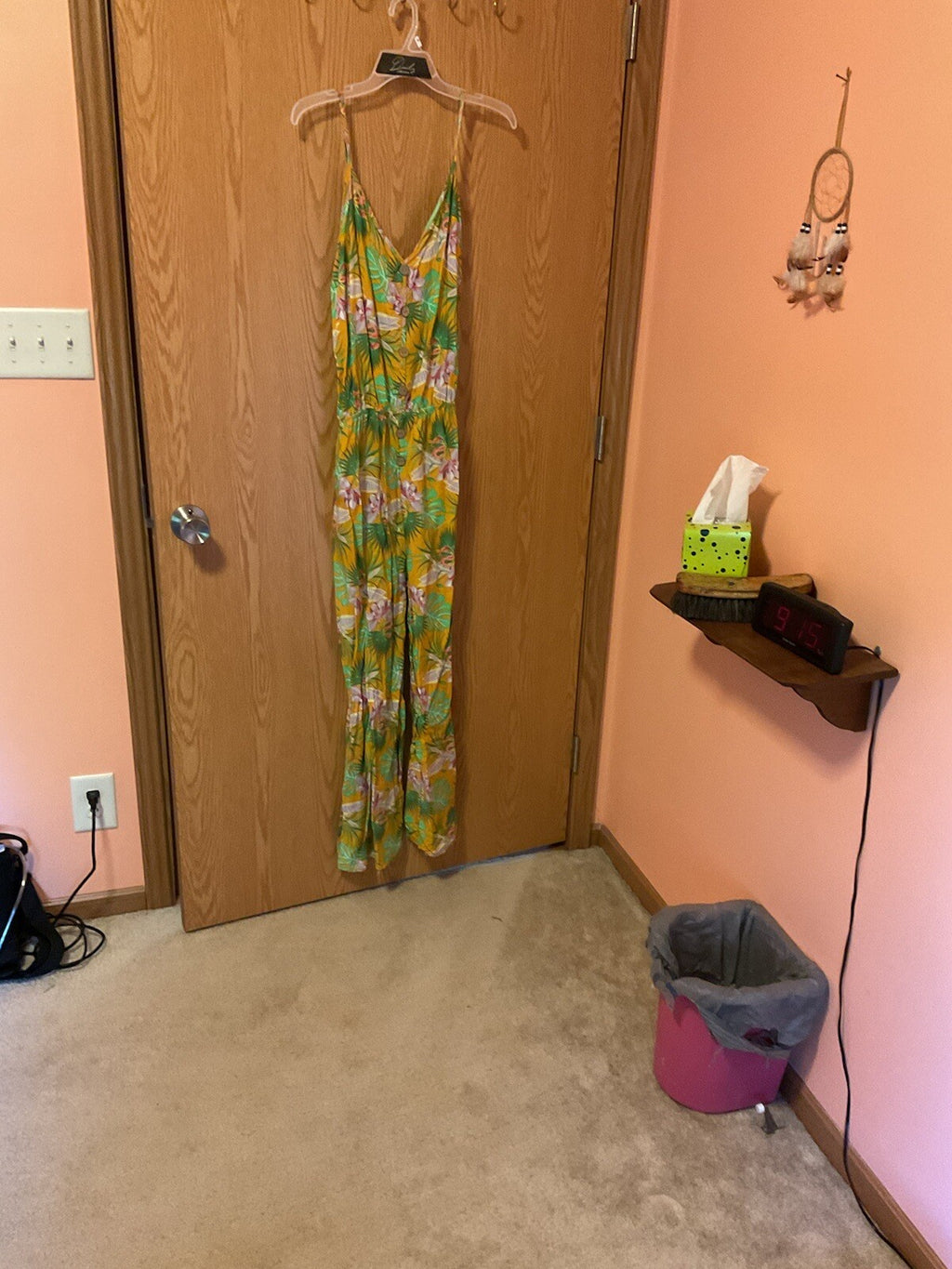 Sun & Fun dress Gold Floral With Spaghetti Straps M/L BIN 60