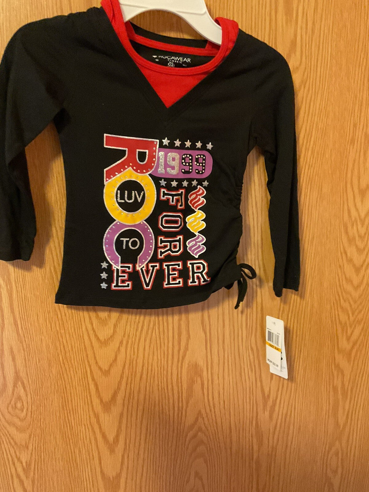 Little Boys Black long sleeve shirt w/the Roca - ROC 1999 Sizes 4S & 5M BIN 60