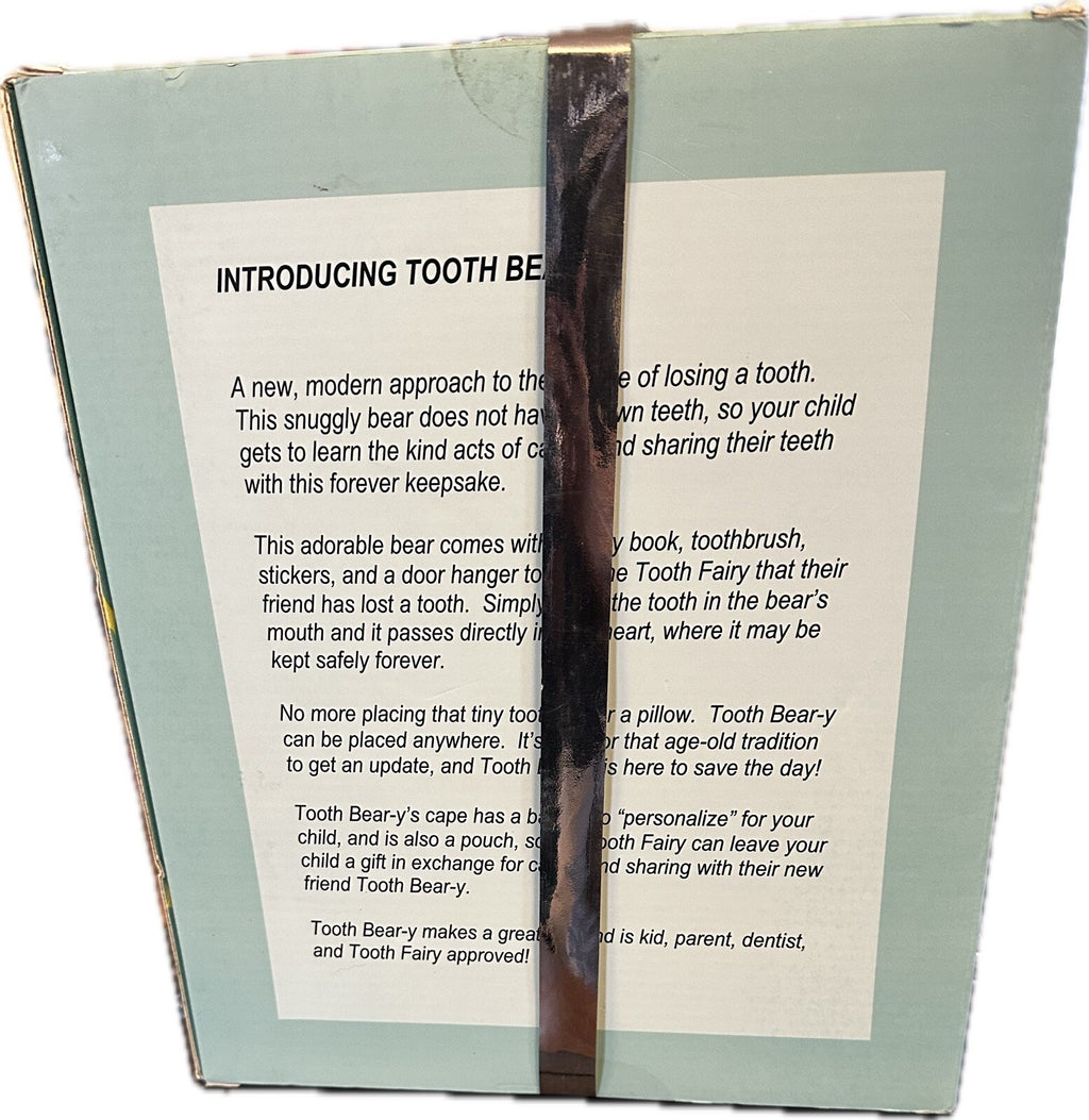 TOOTH BEAR-Y TOOTHBRUSH STORY BOOK & KEEPSAKE TOOTH FAIRY TEDDY BEAR PLUSH2