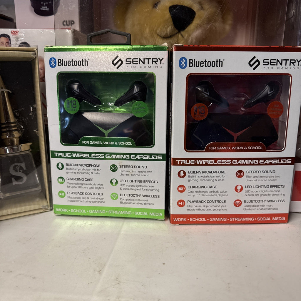 Sentry Wireless Pro True Wireless Light Up Earbuds Red or Green  BIN 992