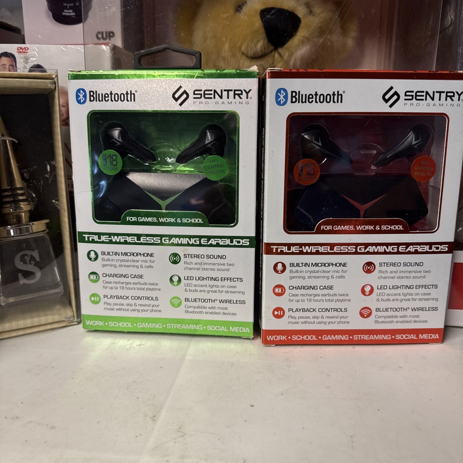 Sentry Wireless Pro True Wireless Light Up Earbuds Red or Green  BIN 992