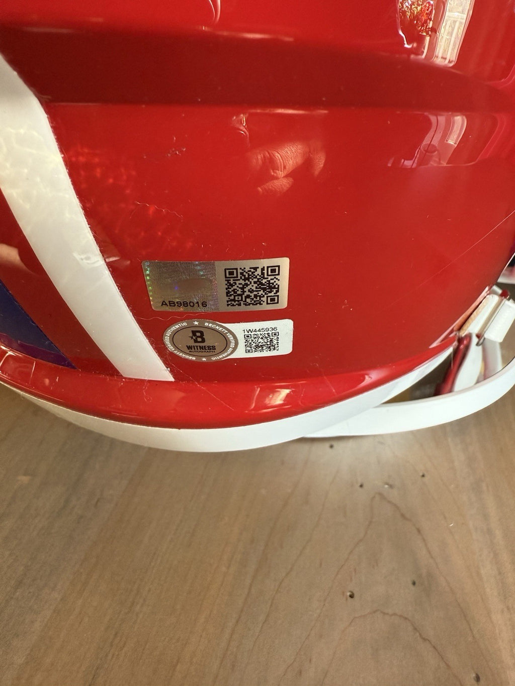 Jim Kelly/ Thomas /Reed Signed Bills FS Replica Speed Helmet BAS/TSE COA2