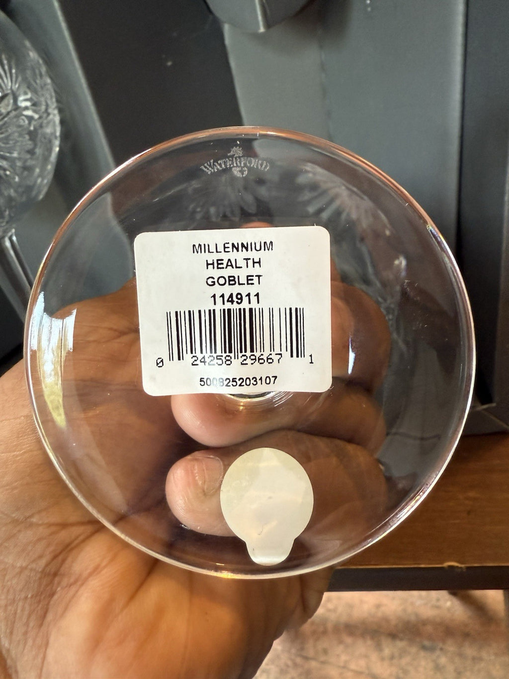 Waterford Crystal MILLENNIUM HEALTH Toasting Goblet Balloon  Glass 8" RETIRED4