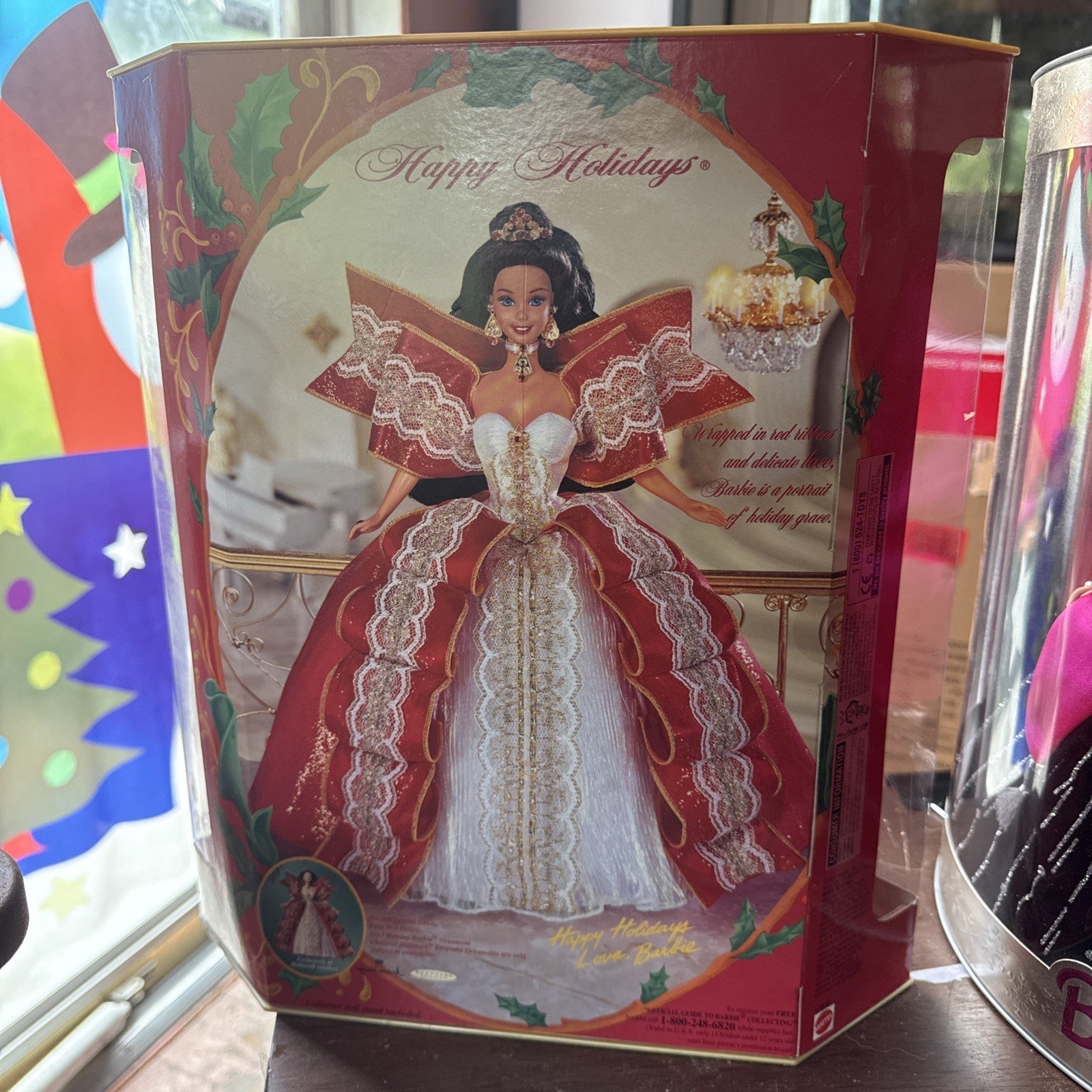 (2) Very Rare 1997, 1998 Holiday Barbie. Printing Mistakes On box! NIB. SHE3