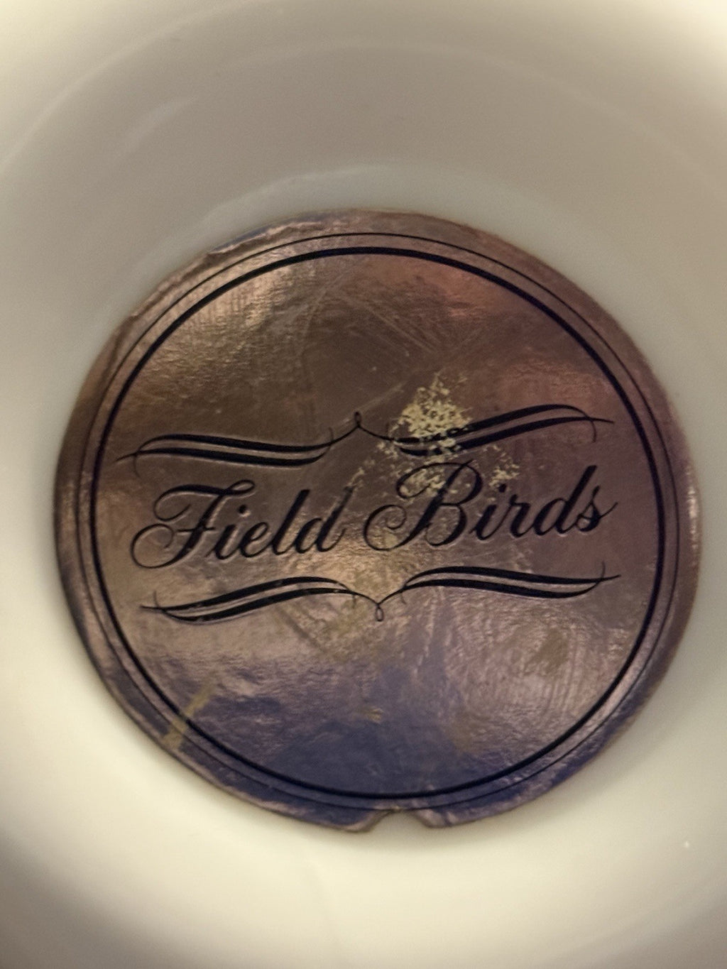 Vtg Field Birds Milk Glass Whiskey Decanter Hand Painted Ruffed Grouse 19692