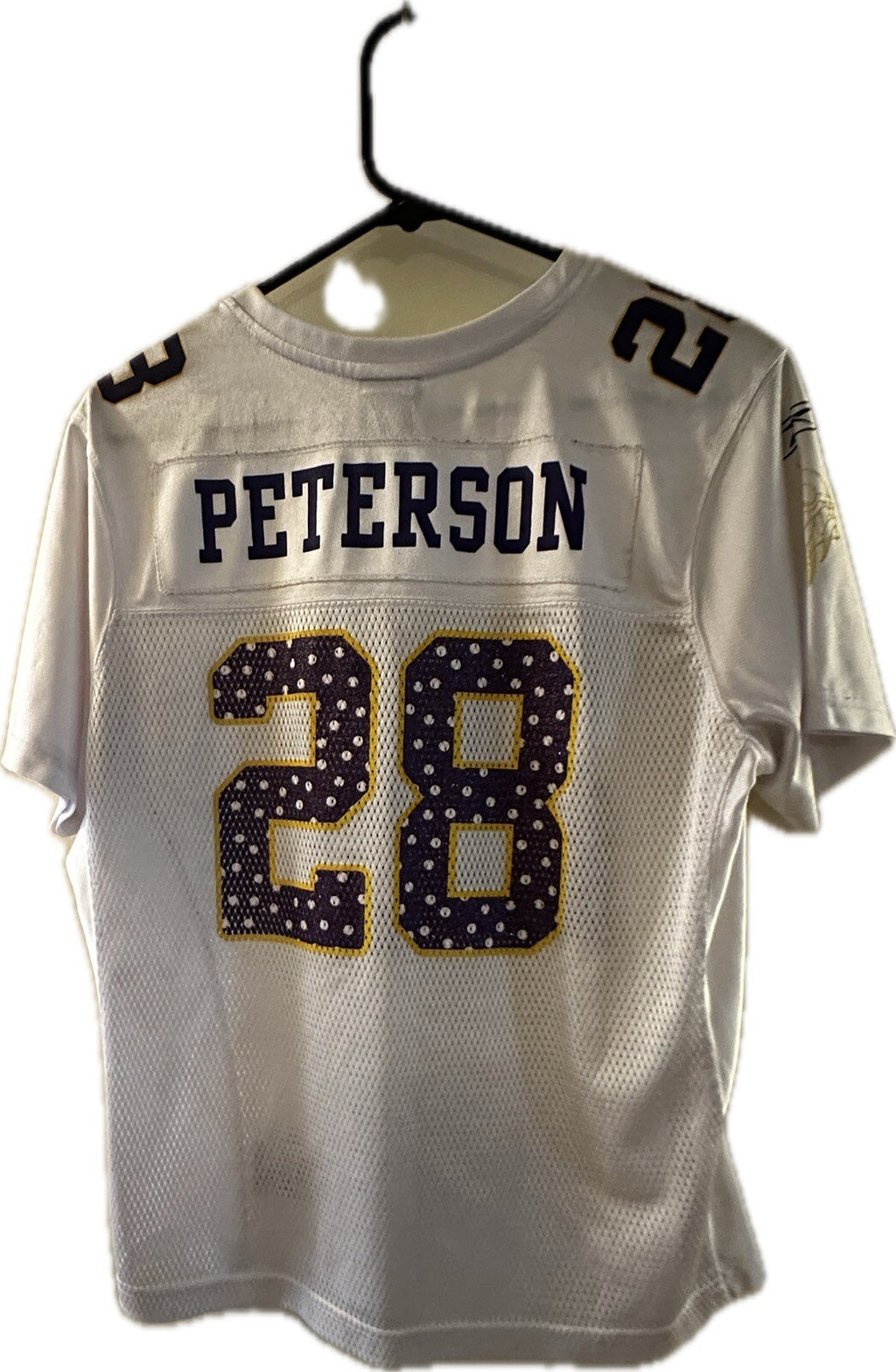 ADRIAN PETERSON Minn. Vikings Sparkle Numbers Football Jersey Women's - XL BIN 61