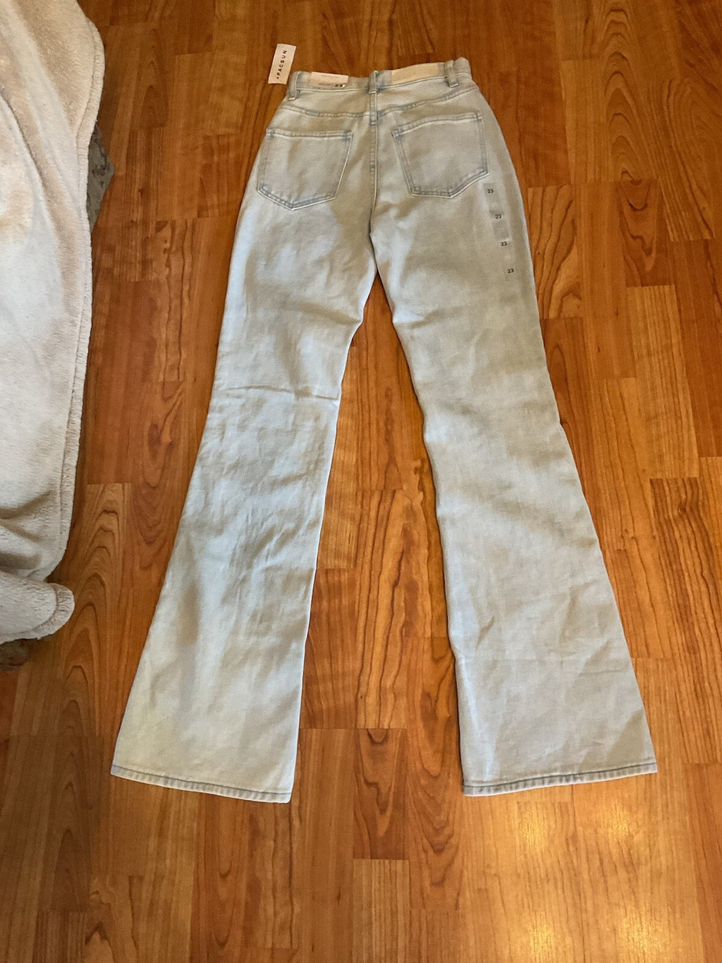 Pacific Sunwear High Rise Boot Cut Light Blue Diamond Design Size 23 BIN 31