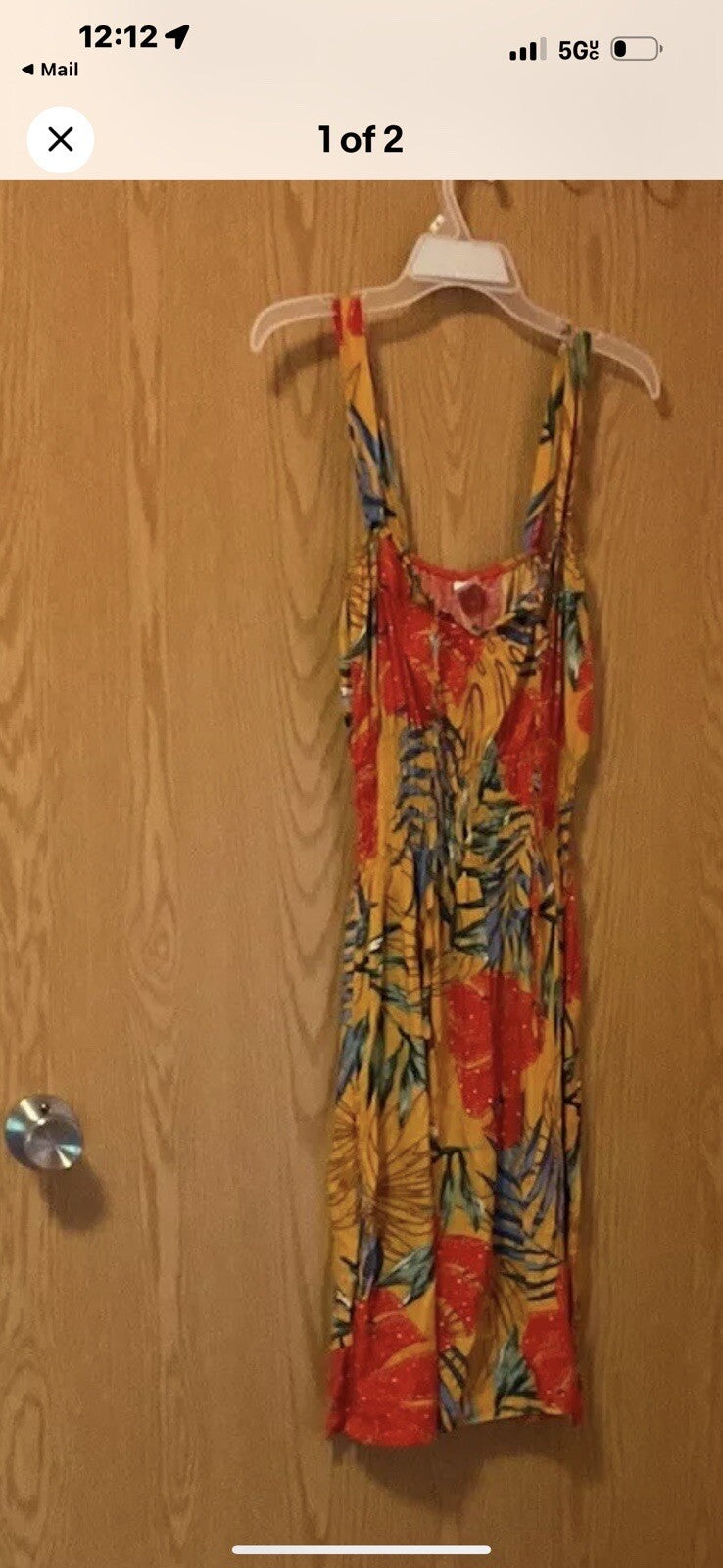 Sun & Fun Sleeveless Sun Dress NEW Lightweight Burnt Orange Floral M/L BIN 61