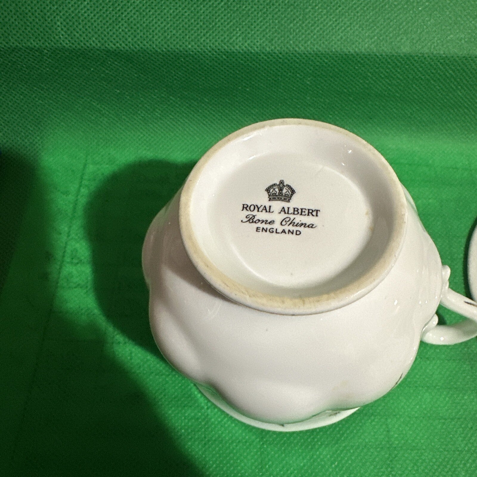 CLARE Bone China Made in England White Floral Cup & Saucer CHN 313