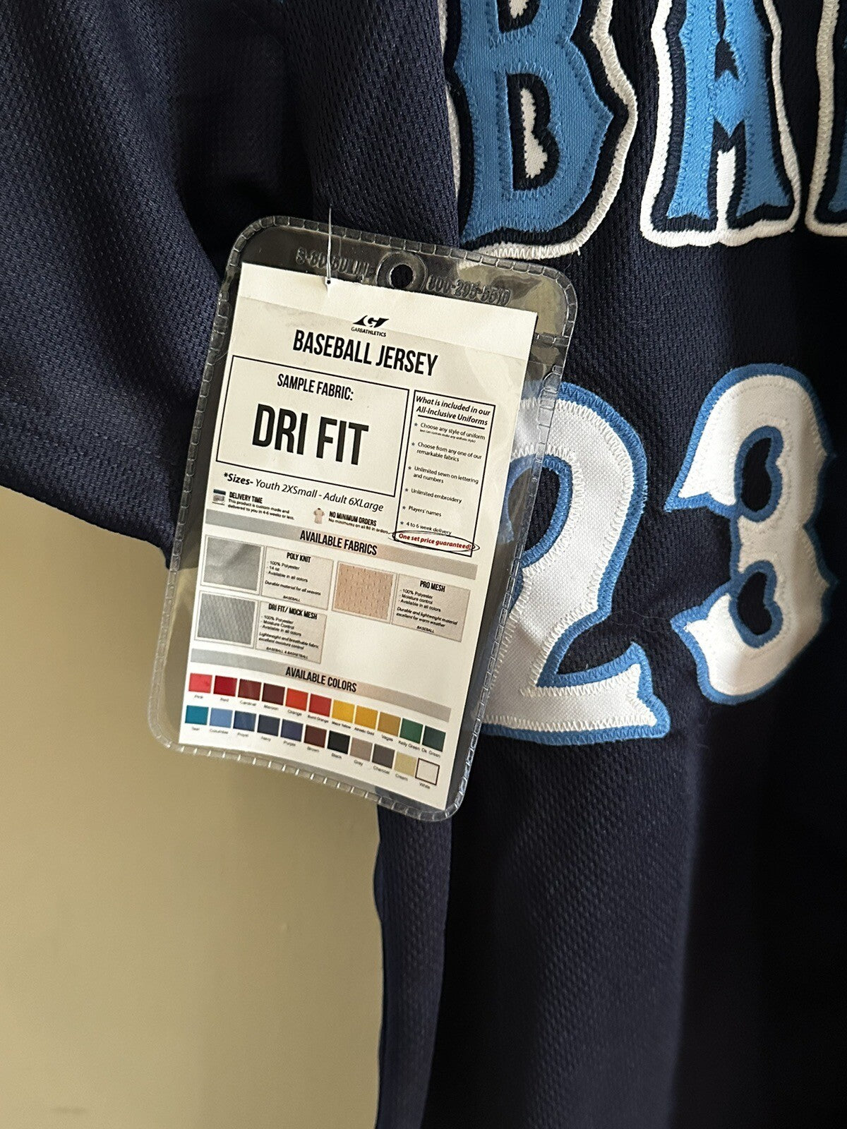 NWT Garb Athletics Salesman Sample Baseball Jersey Bandits (N)2