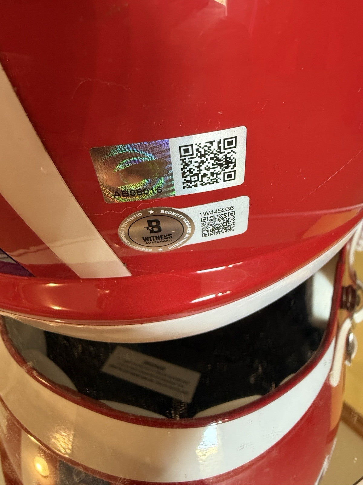 Jim Kelly/ Thomas /Reed Signed Bills FS Replica Speed Helmet BAS/TSE COA3