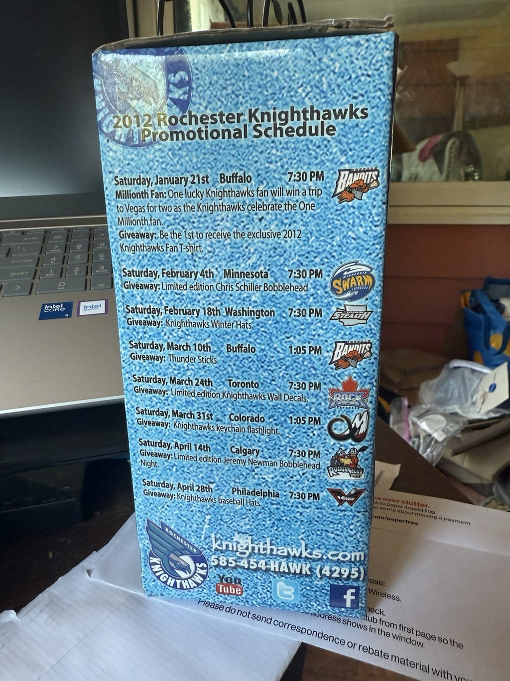 Rochester Knighthawk bobblehead doll figure figurine Jeremy Newman NEW SHE 53