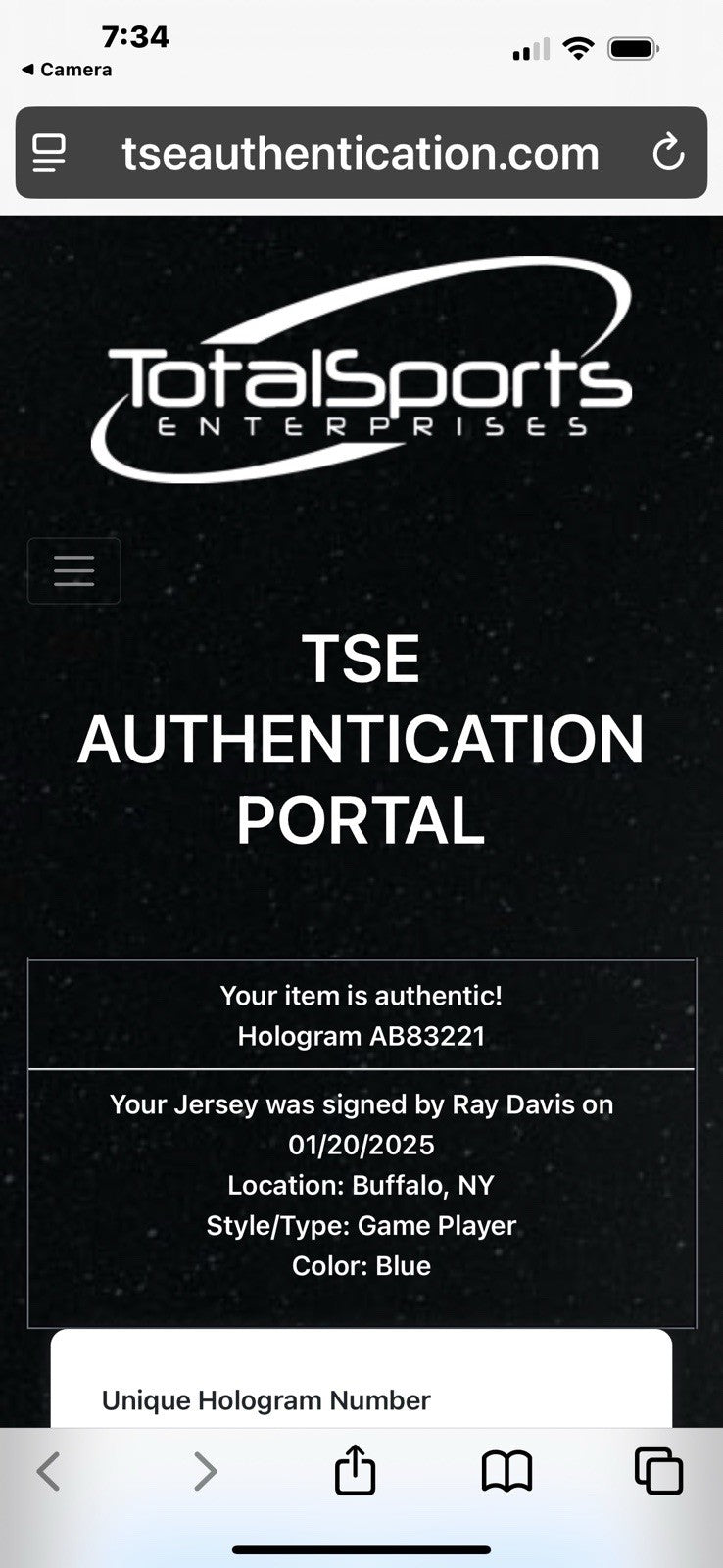Ray Davis NIKE AUTHENTIC  Signed Framed Jersey TSE-COA Buffalo Bills6