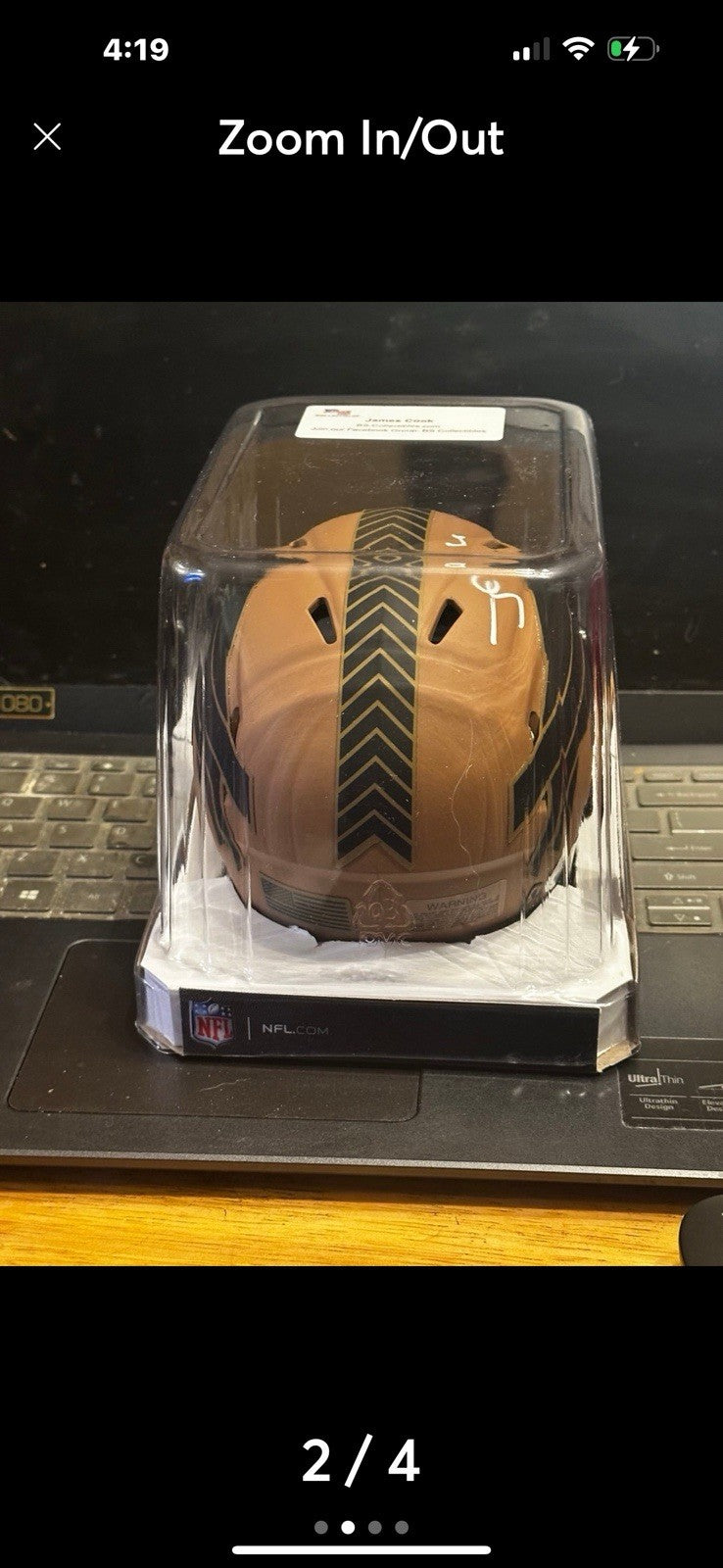 Mini JAMES COOK BUFFALO BILLS SALUTE THE SERVICE MINI HELMET - BAS COA1