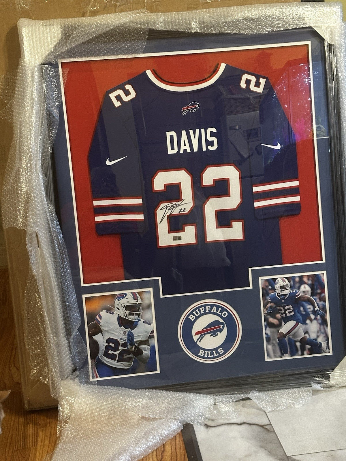 Ray Davis NIKE AUTHENTIC  Signed Framed Jersey TSE-COA Buffalo Bills0