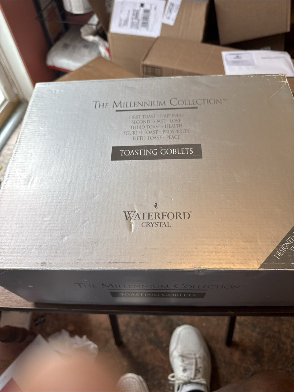 Waterford Crystal MILLENNIUM HEALTH Toasting Goblet Balloon  Glass 8" RETIRED2