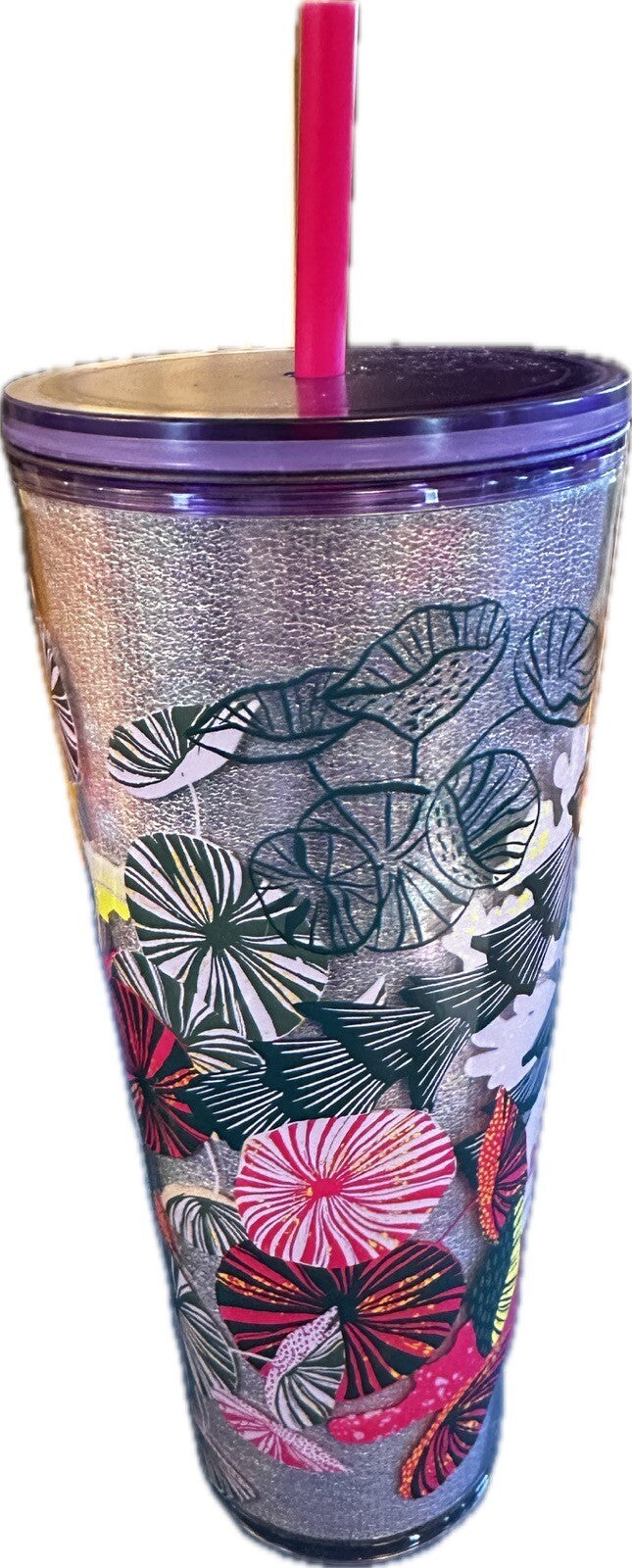 NWT Starbucks Fall 2023 Lilac Holo Jellyfish & Parasols Cup With  Green Keychain1