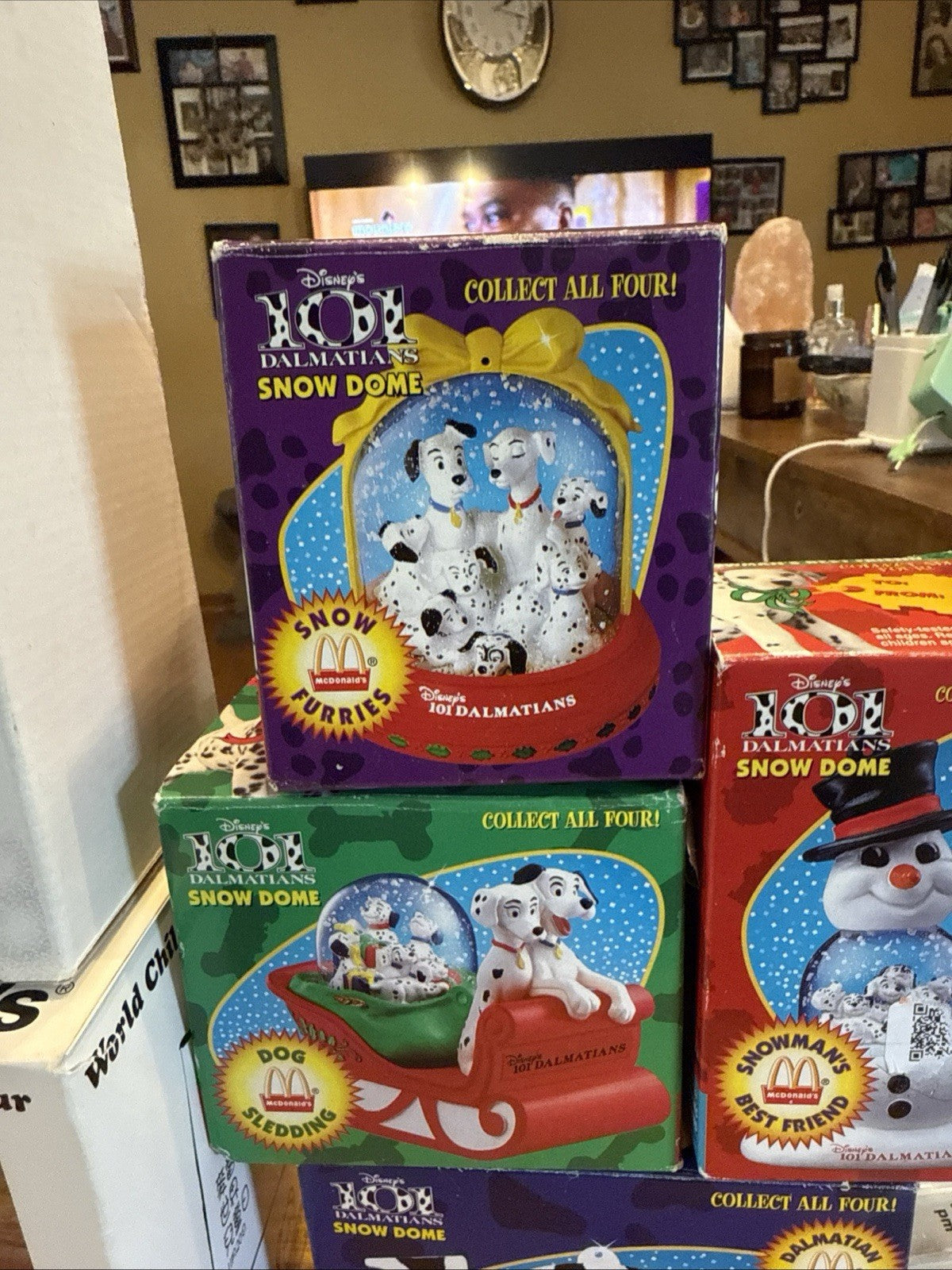 VNTG Disney 101 Dalmatians McDonald's Snow Dome Globe 1996 COMPLETE SET- BIN 231