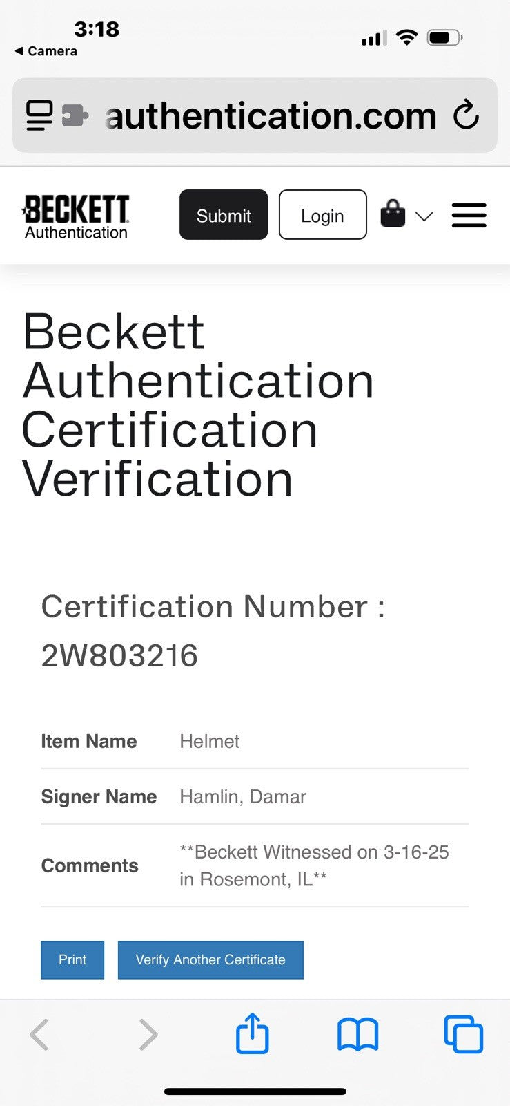 Damar Hamlin Signed Full Size Authentic Buffalo Bills Helmet Beckett BAS VISOR5