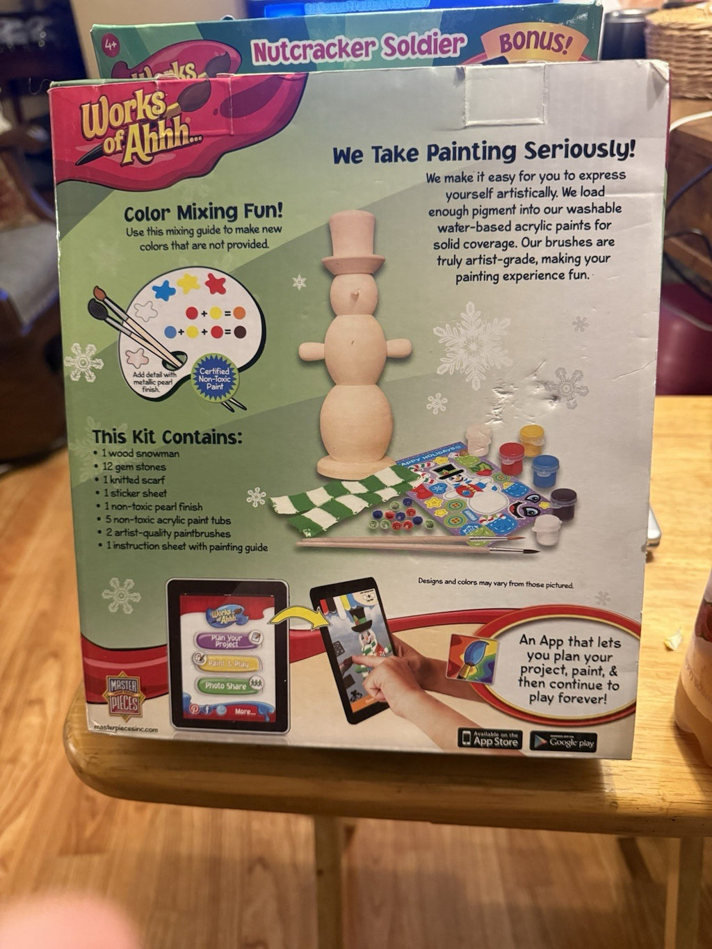 Masterpieces Puzzles Works of Ahhh... Wood Painting Kit - SNOWMAN TUB 31