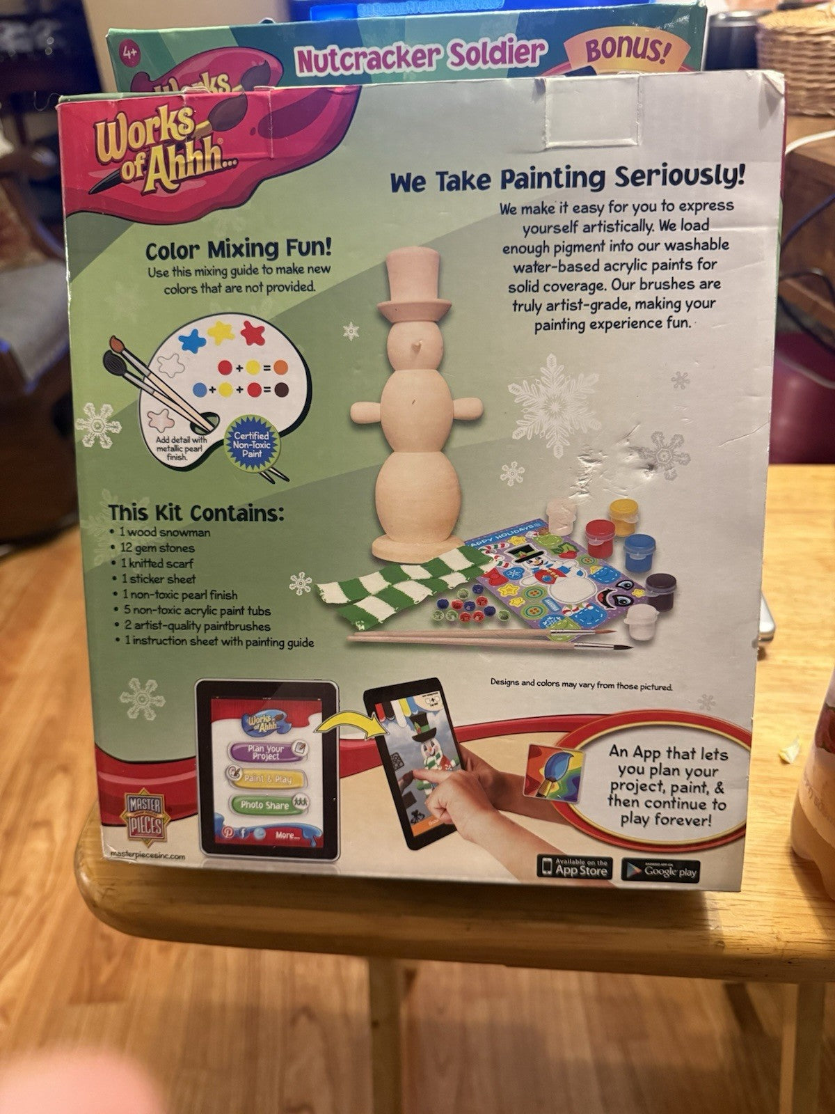 Masterpieces Puzzles Works of Ahhh... Wood Painting Kit - SNOWMAN TUB 31