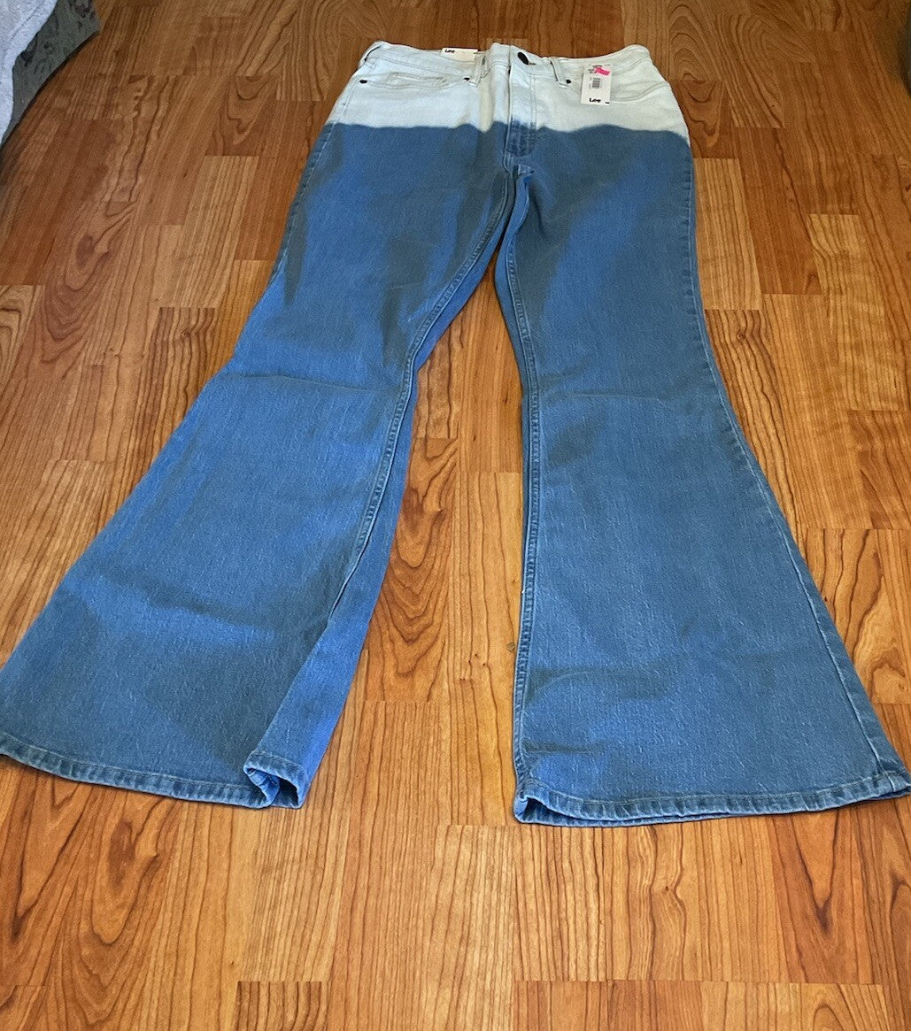 Lee High Rise Flare Jeans Size 27/33 Multicolor B 3120