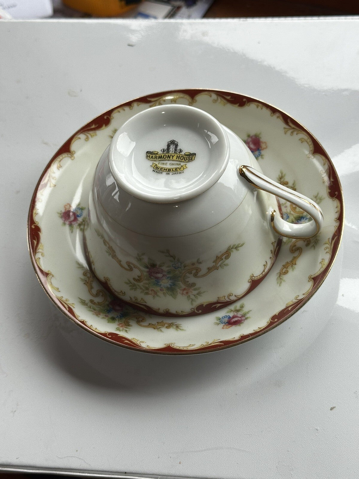 Harmony House Wembley Pattern TEACUP & SAUCER Japan Vintage3