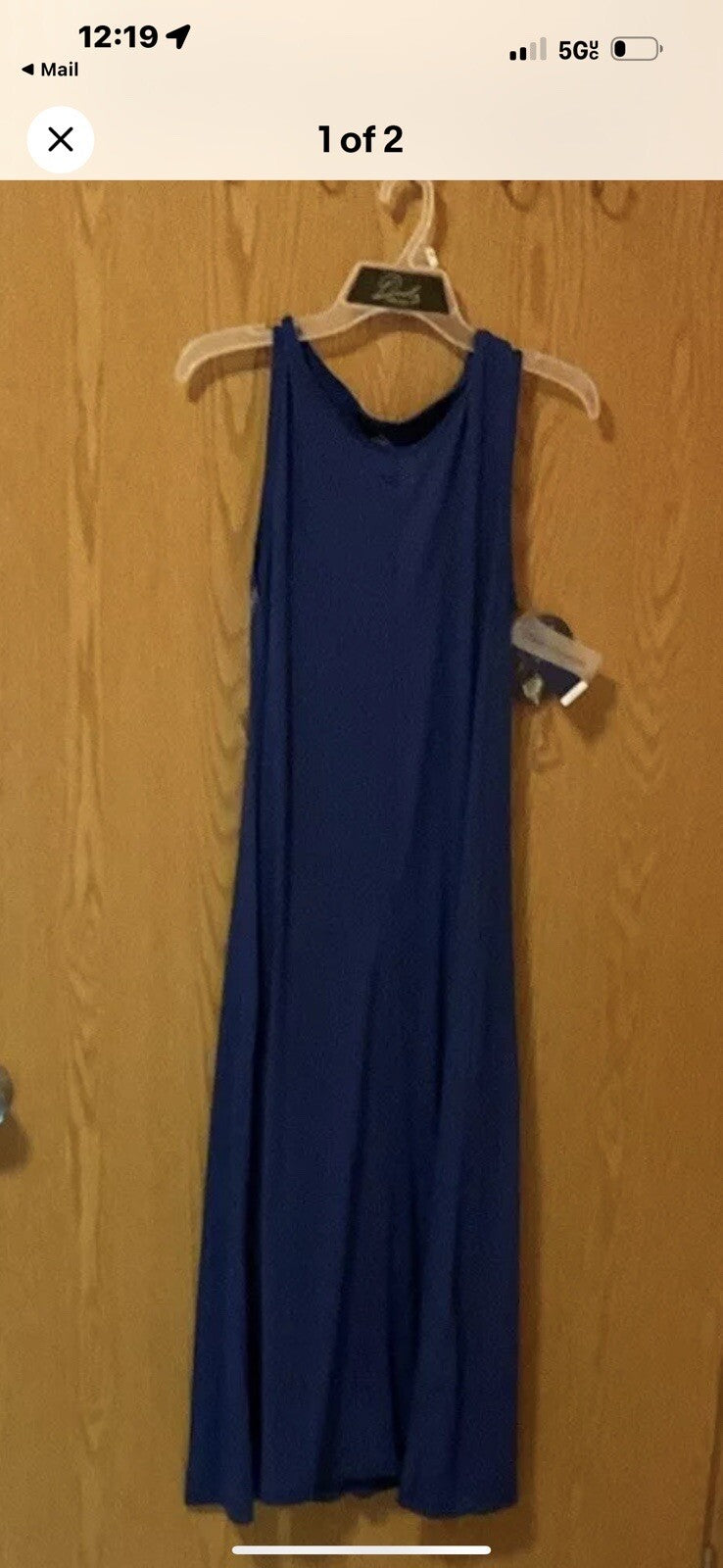 Daily Ritual Women's Round Neck Sleeveless Blue Midi Tank Dress Small BIN 61