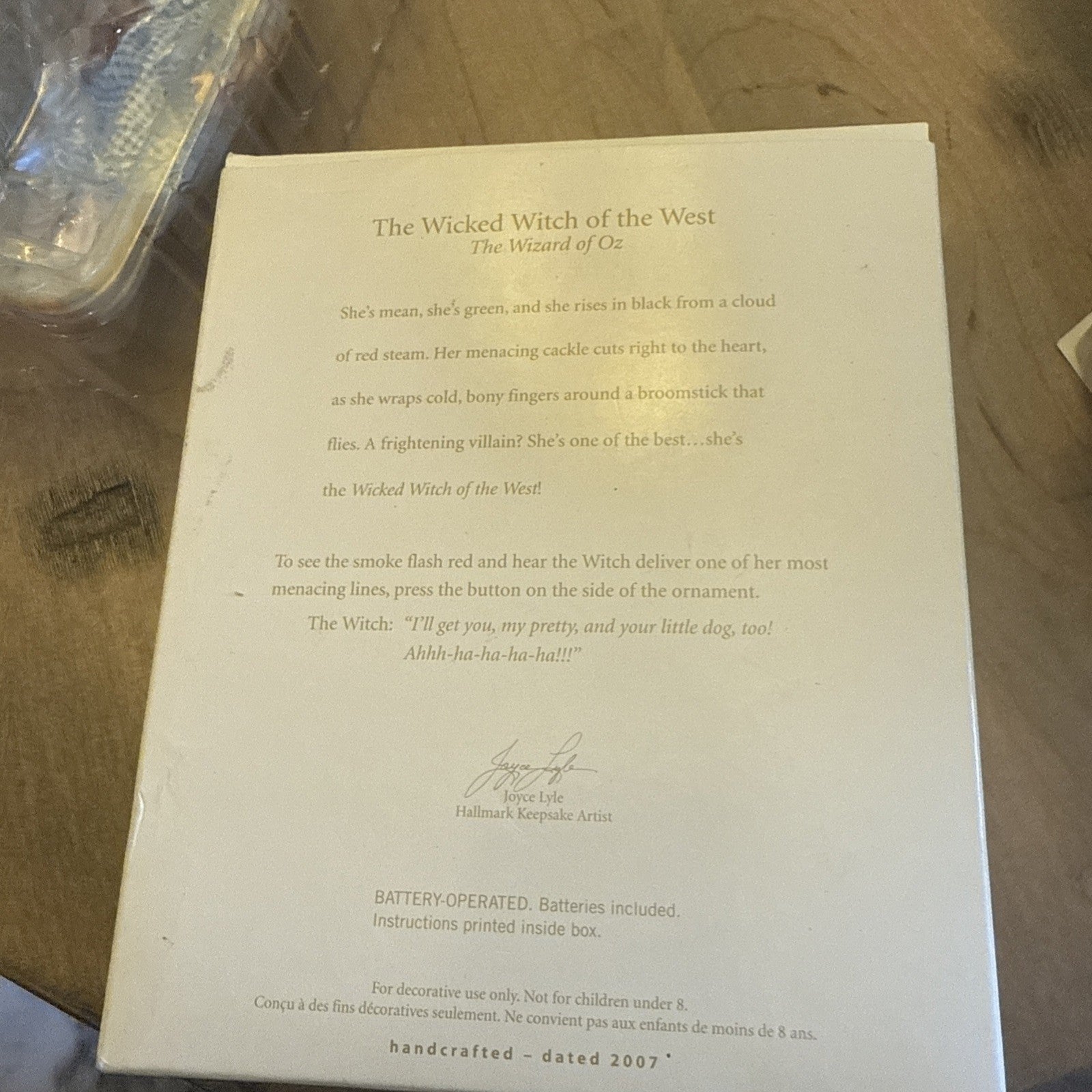 Hallmark keepsake ornament wicked witch of the west wizard of oz 2007VTG BIN 991