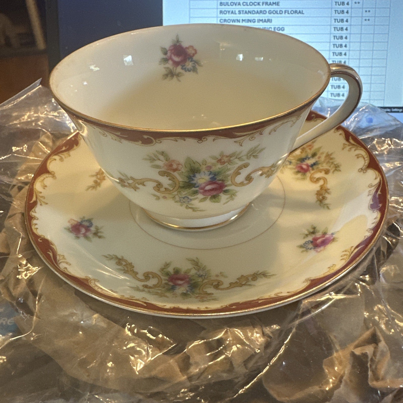Harmony House Wembley Pattern TEACUP & SAUCER Japan Vintage CHN 290